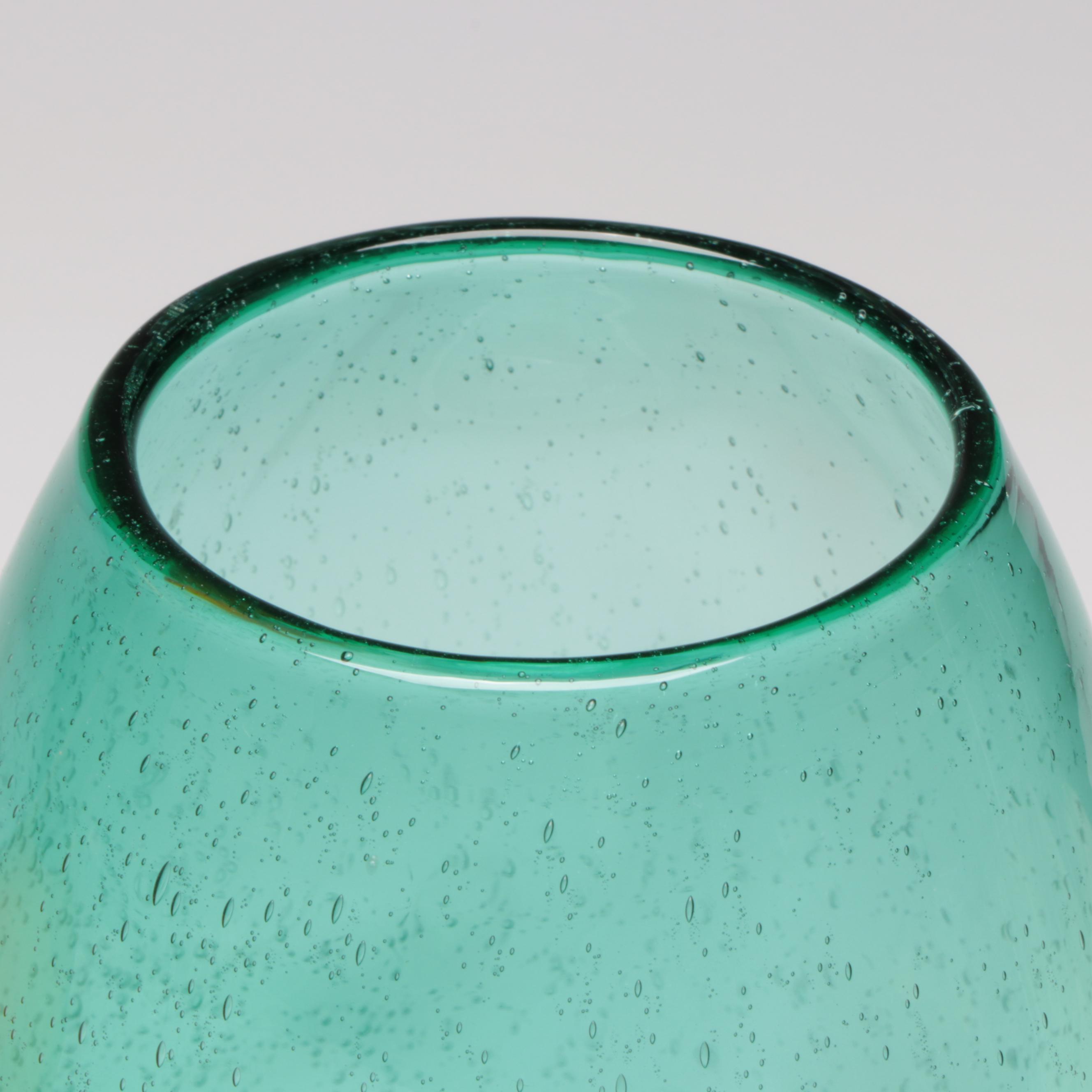 Suspended Bubble with Other Amber Glass Vases and Decanter