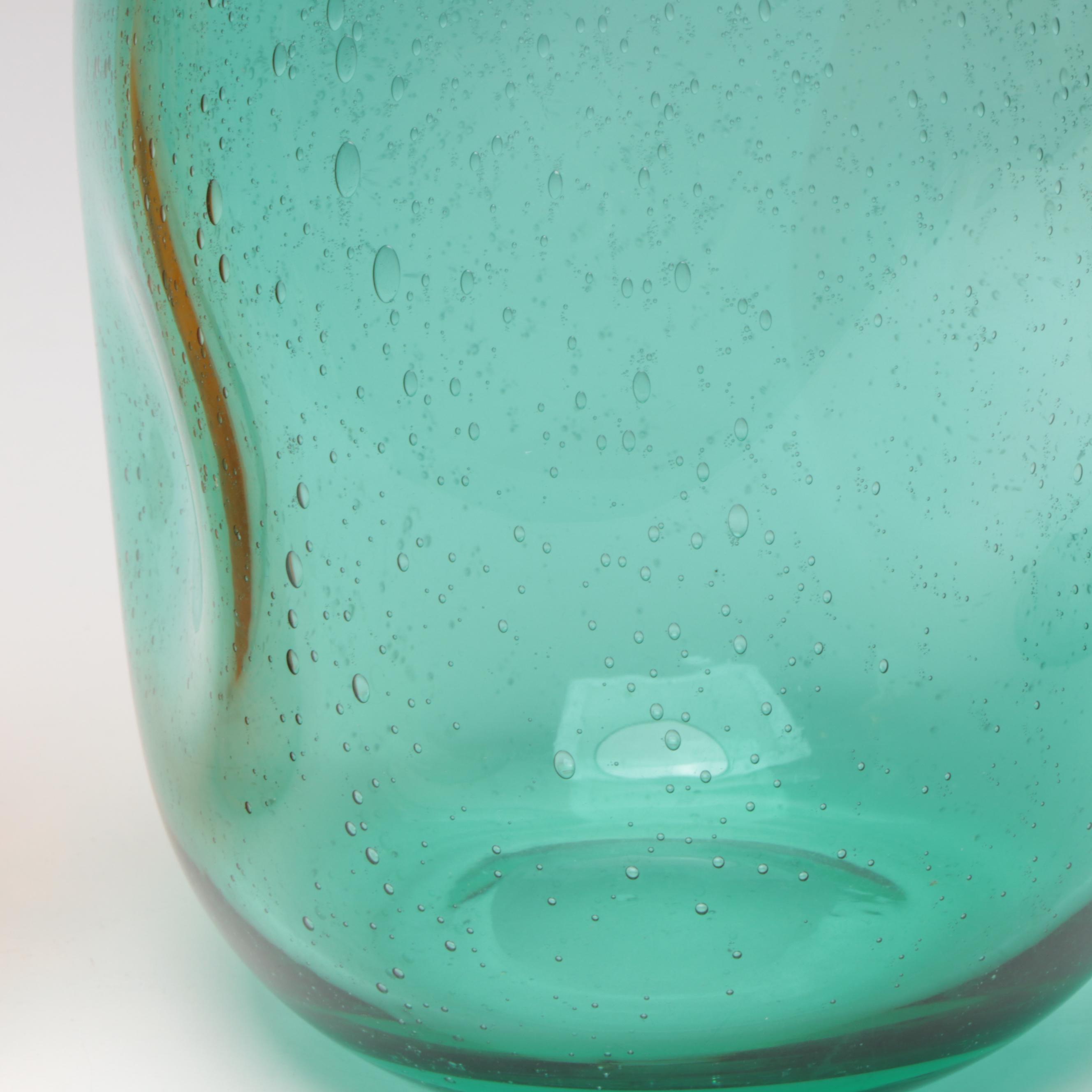 Suspended Bubble with Other Amber Glass Vases and Decanter