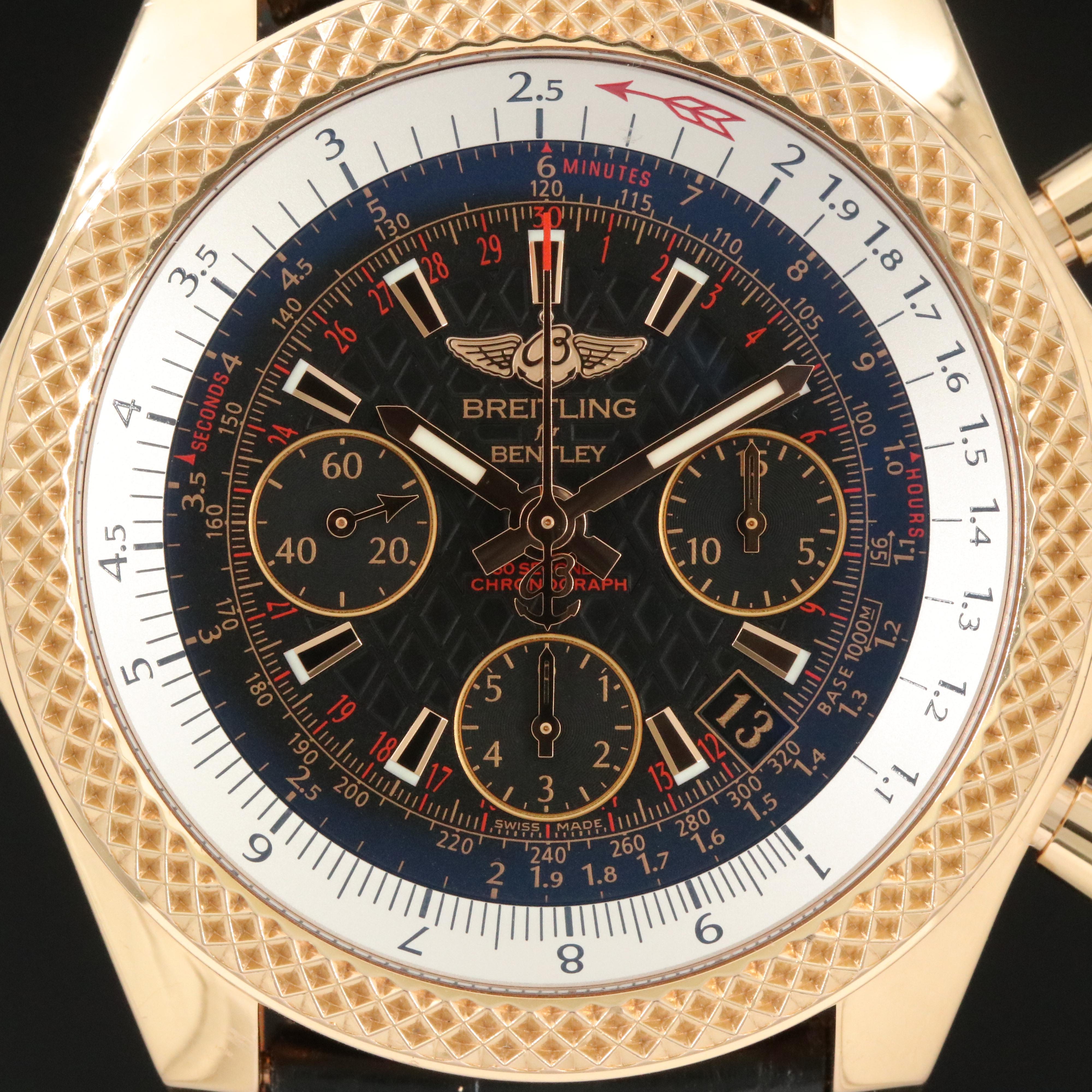 Breitling Bentley 18K Gold 44MM Chronograph Watch
