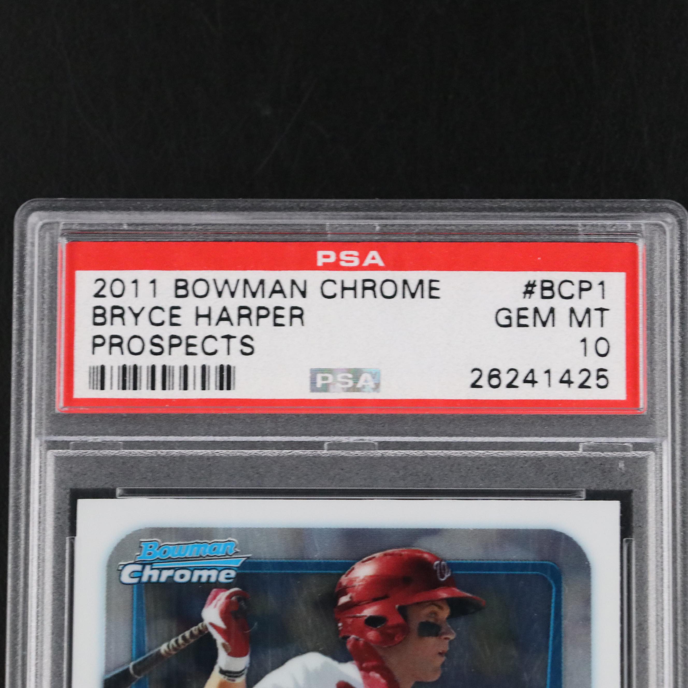 2011 Bowman Chrome Bryce Harper Prospects Baseball Card #BCP1 Graded PSA 10