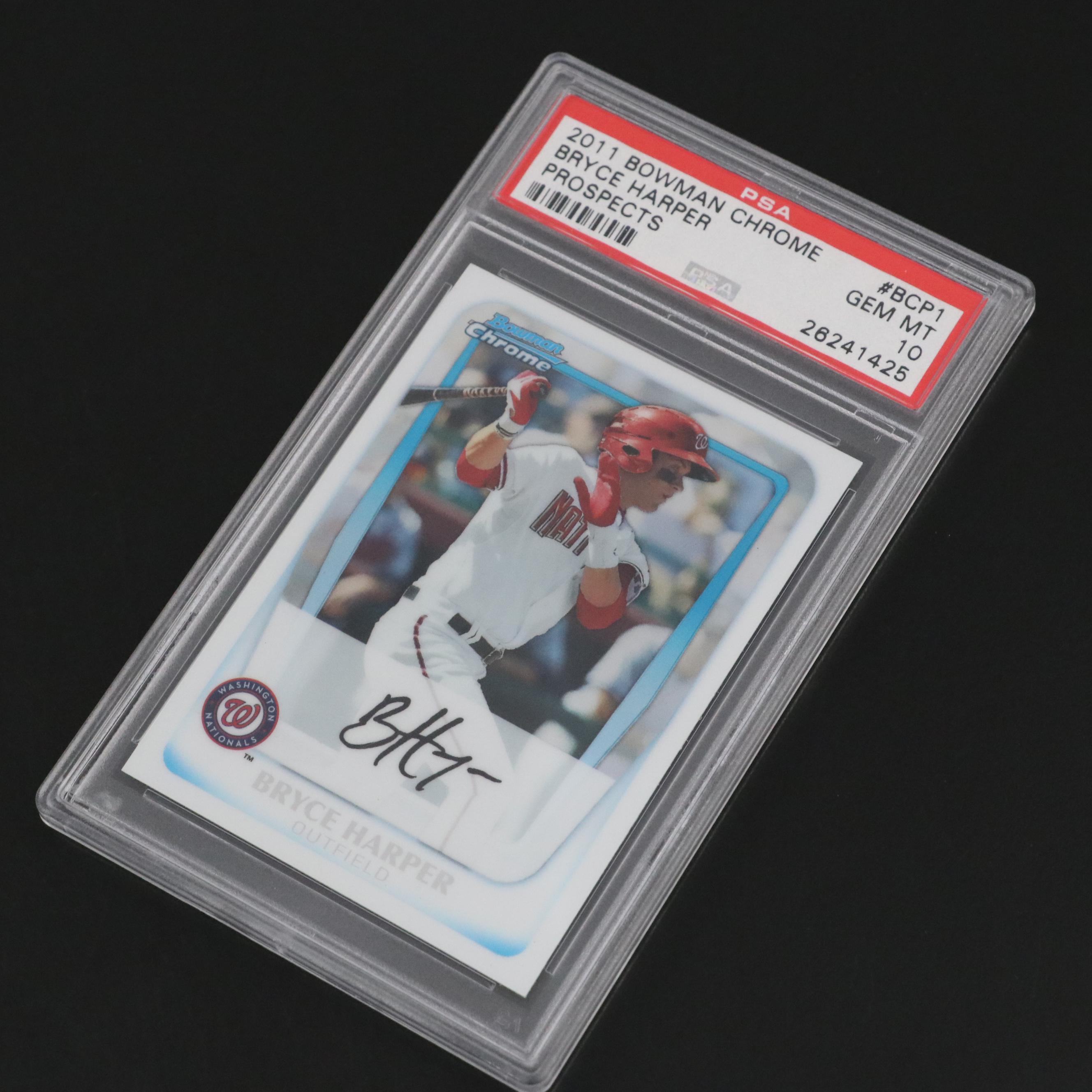 2011 Bowman Chrome Bryce Harper Prospects Baseball Card #BCP1 Graded PSA 10