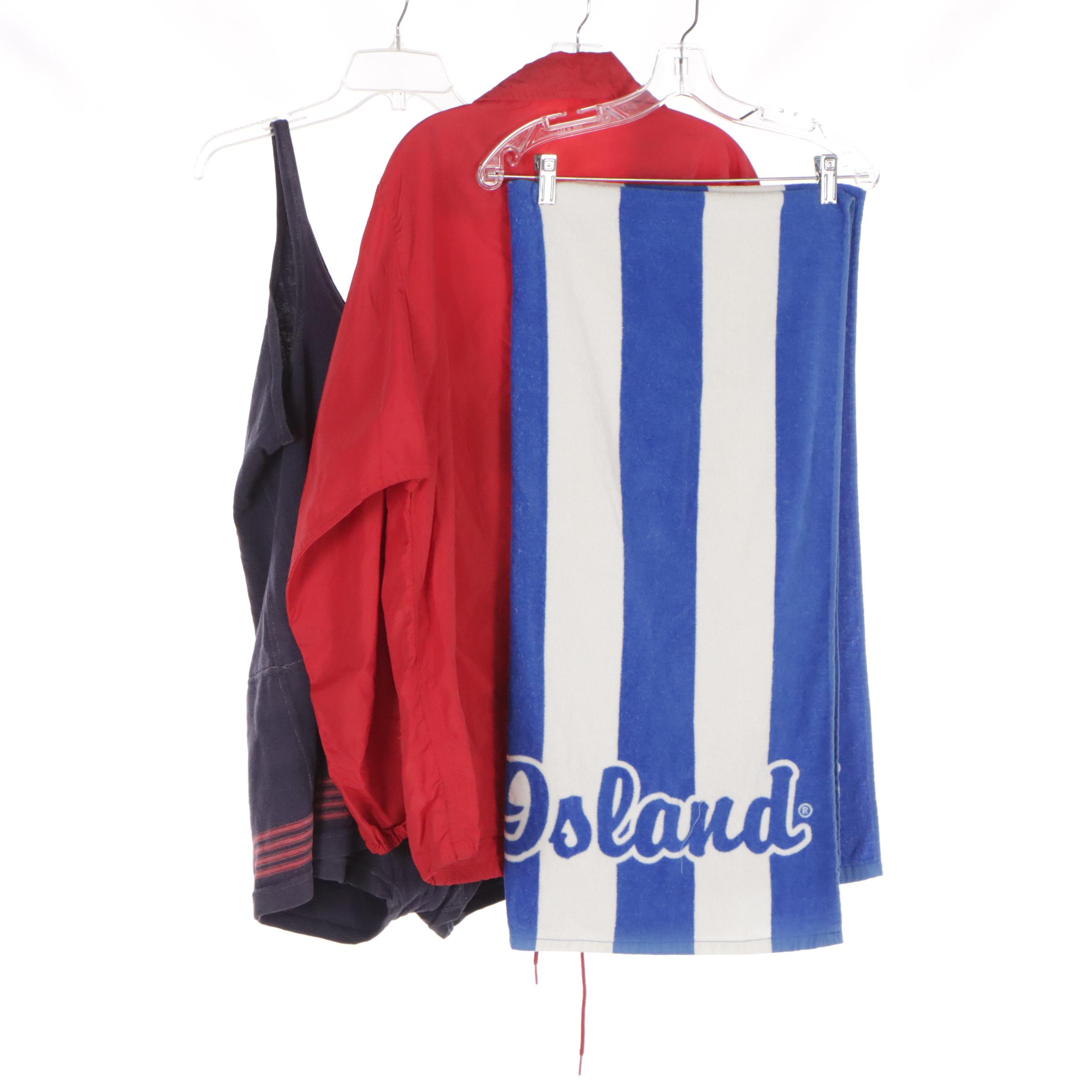 Coney Island Romper, Russell Athletics Zip-Up Jacket & Kings Island Towel