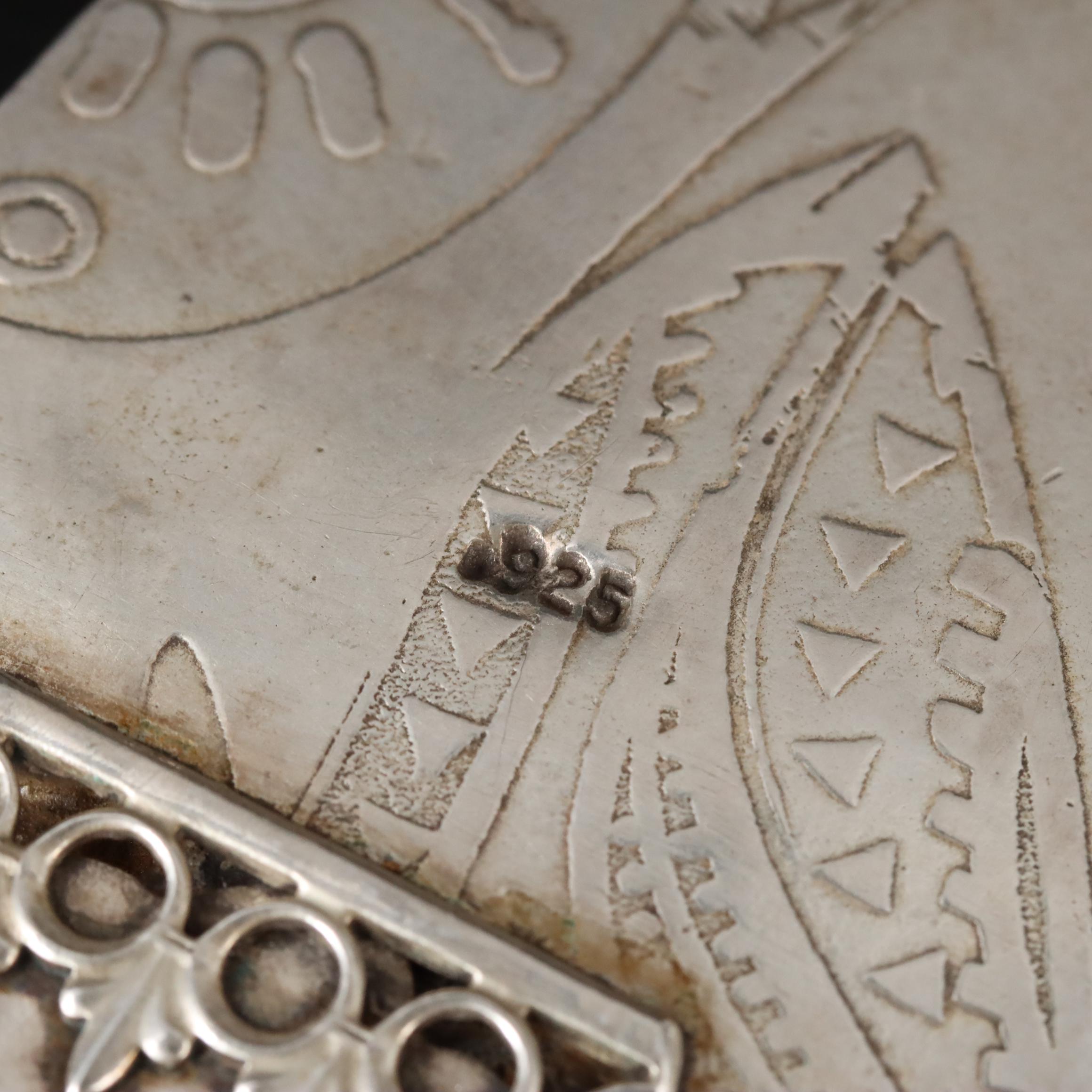 Jane Winningham Sterling Agate and Carved Horn Bat Necklace with Fine Silver