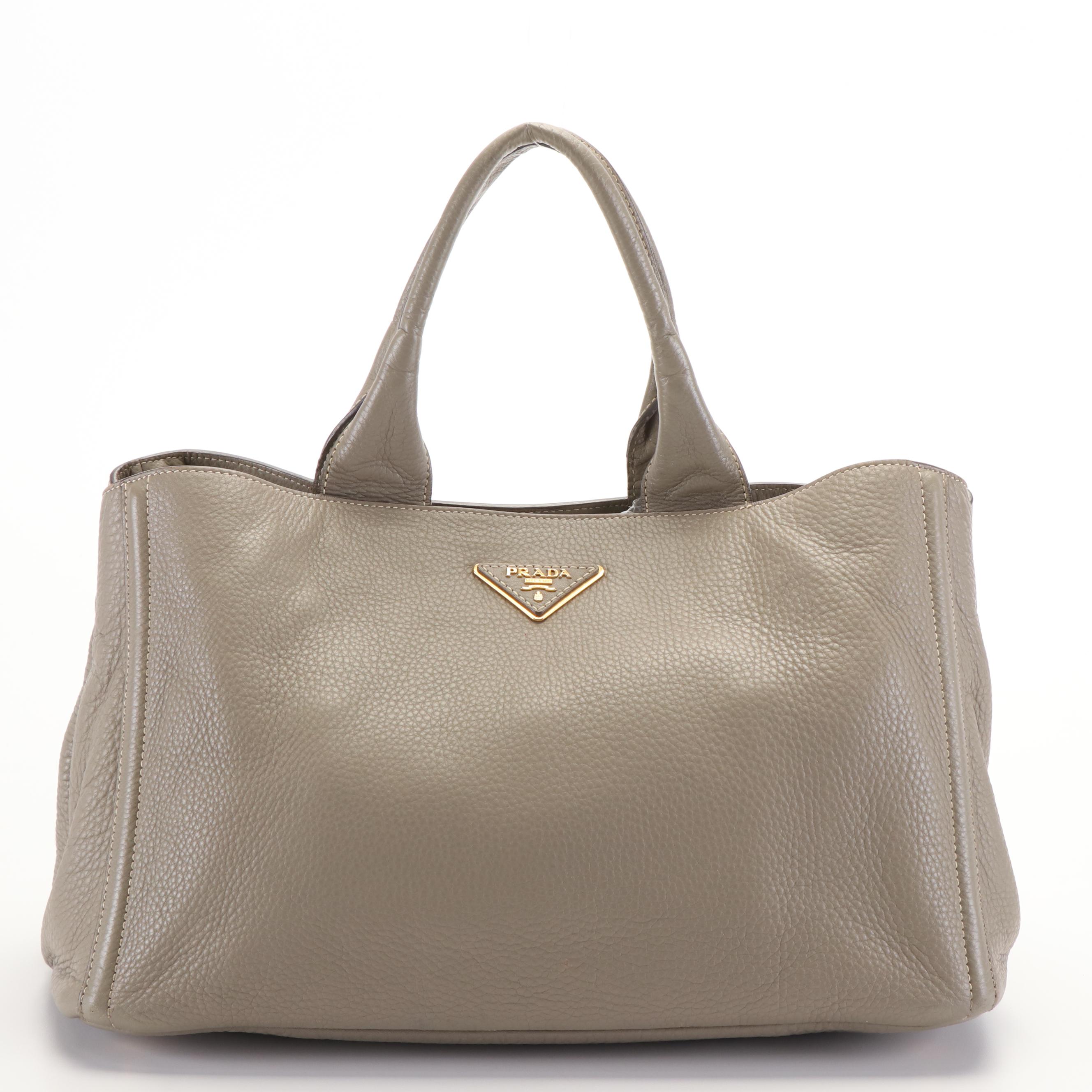 Prada Canapa Vitello Daino Tote Bag