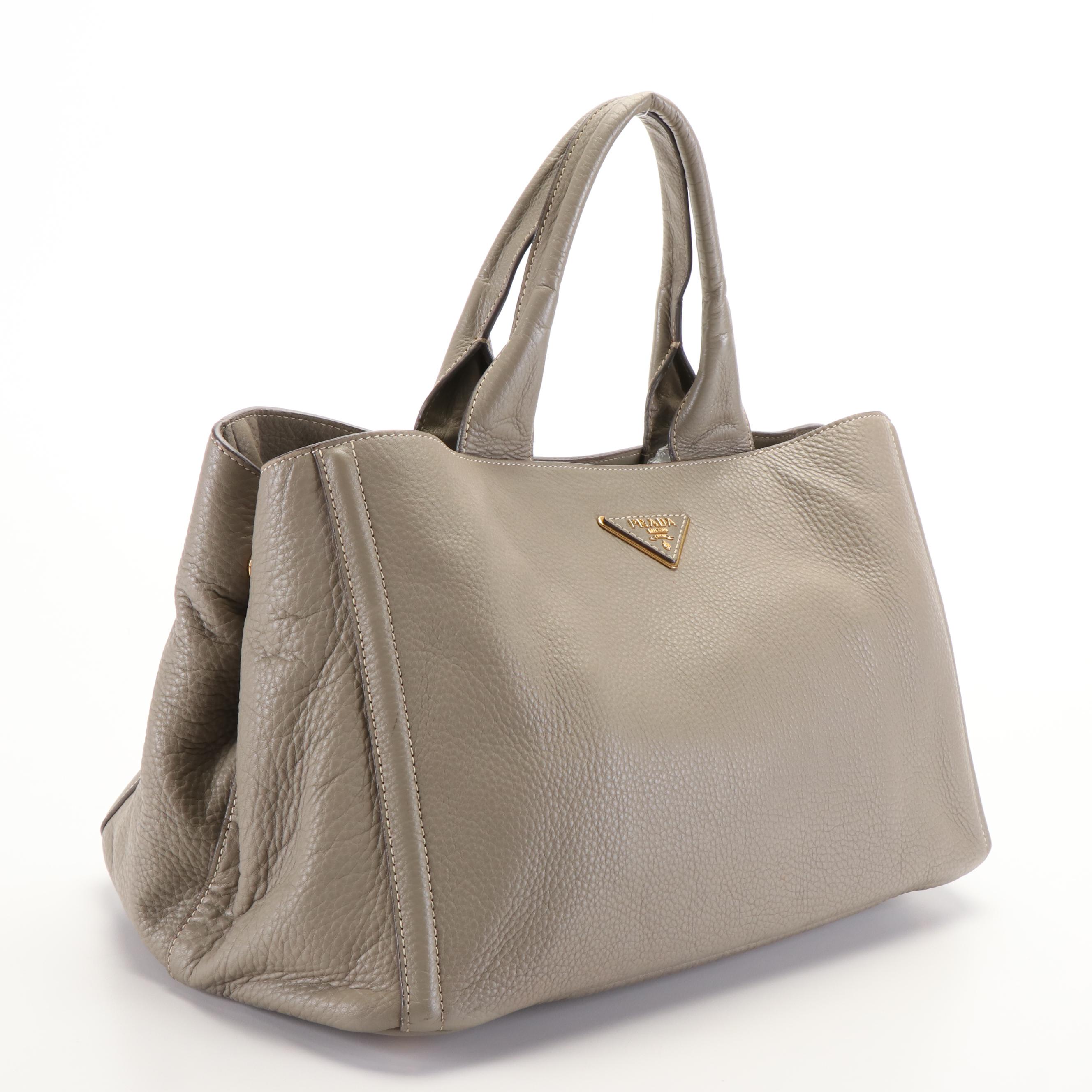 Prada Canapa Vitello Daino Tote Bag