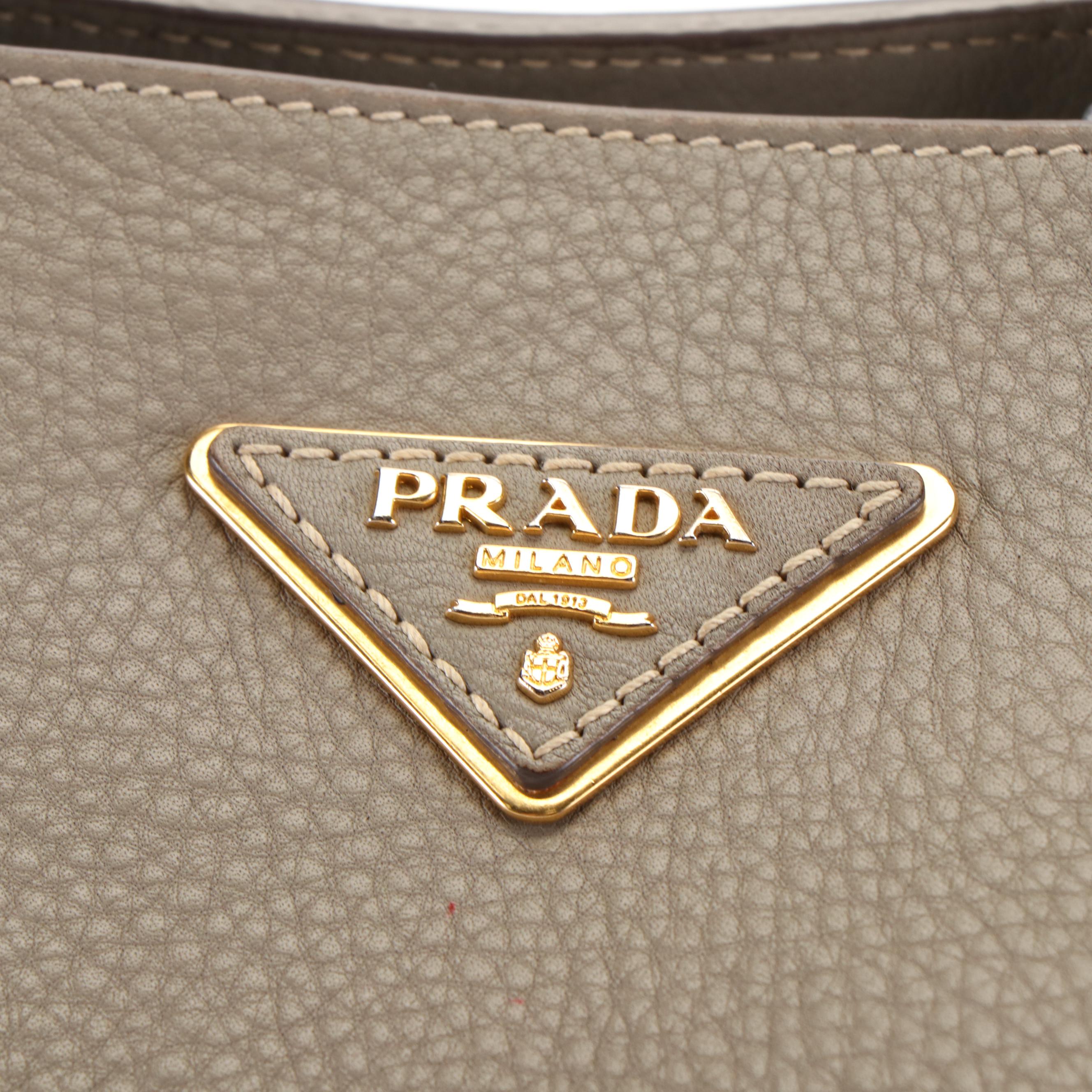 Prada Canapa Vitello Daino Tote Bag