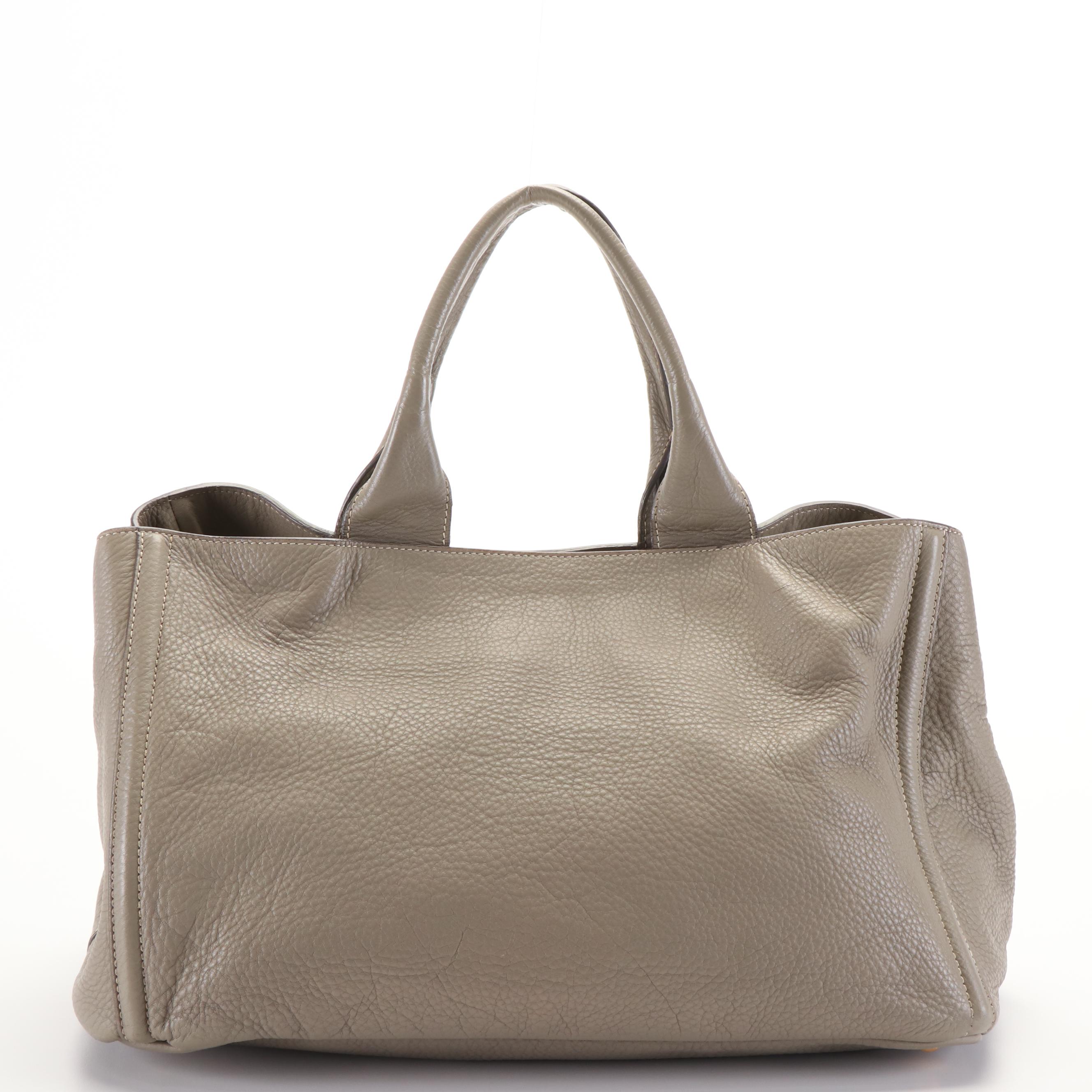 Prada Canapa Vitello Daino Tote Bag