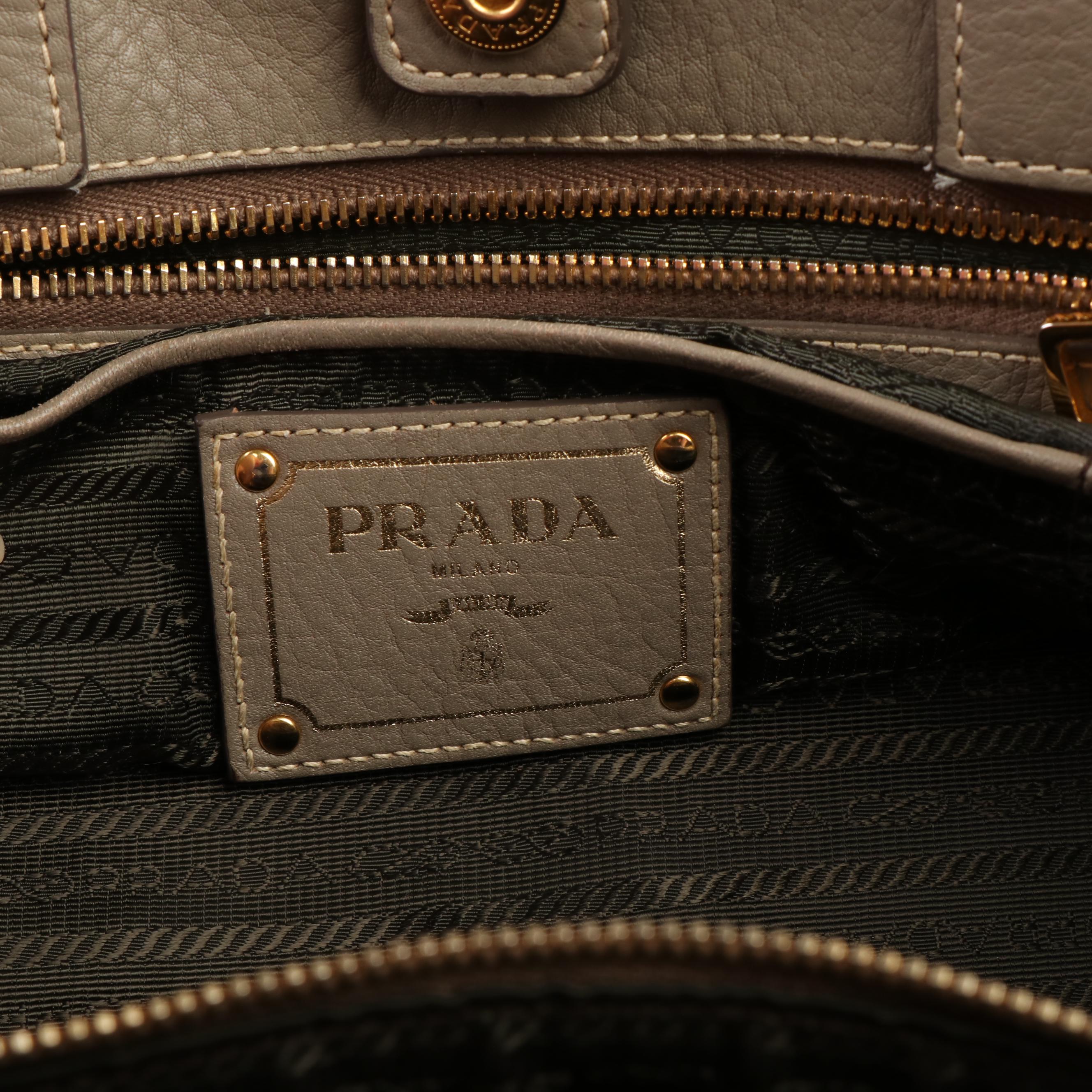 Prada Canapa Vitello Daino Tote Bag