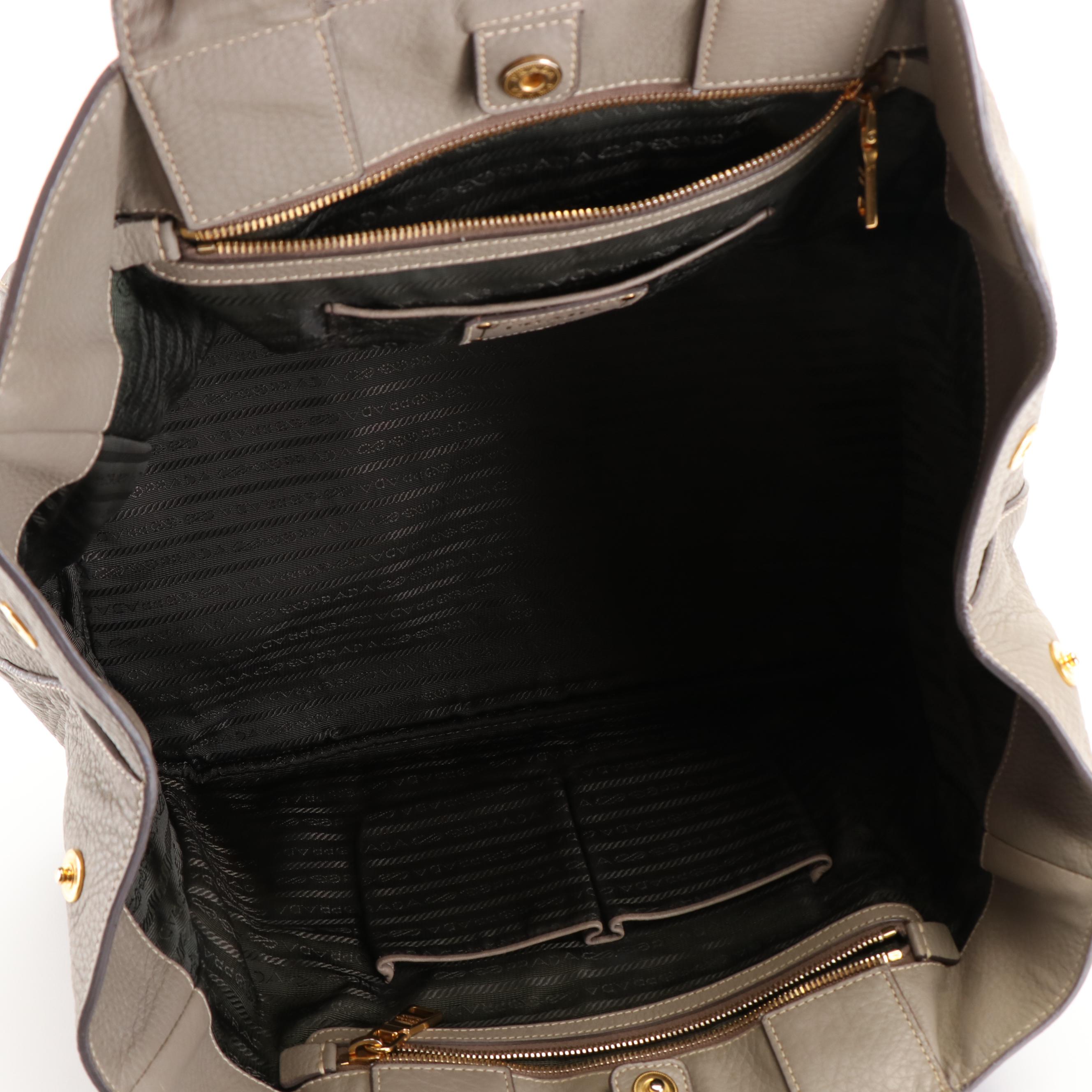 Prada Canapa Vitello Daino Tote Bag