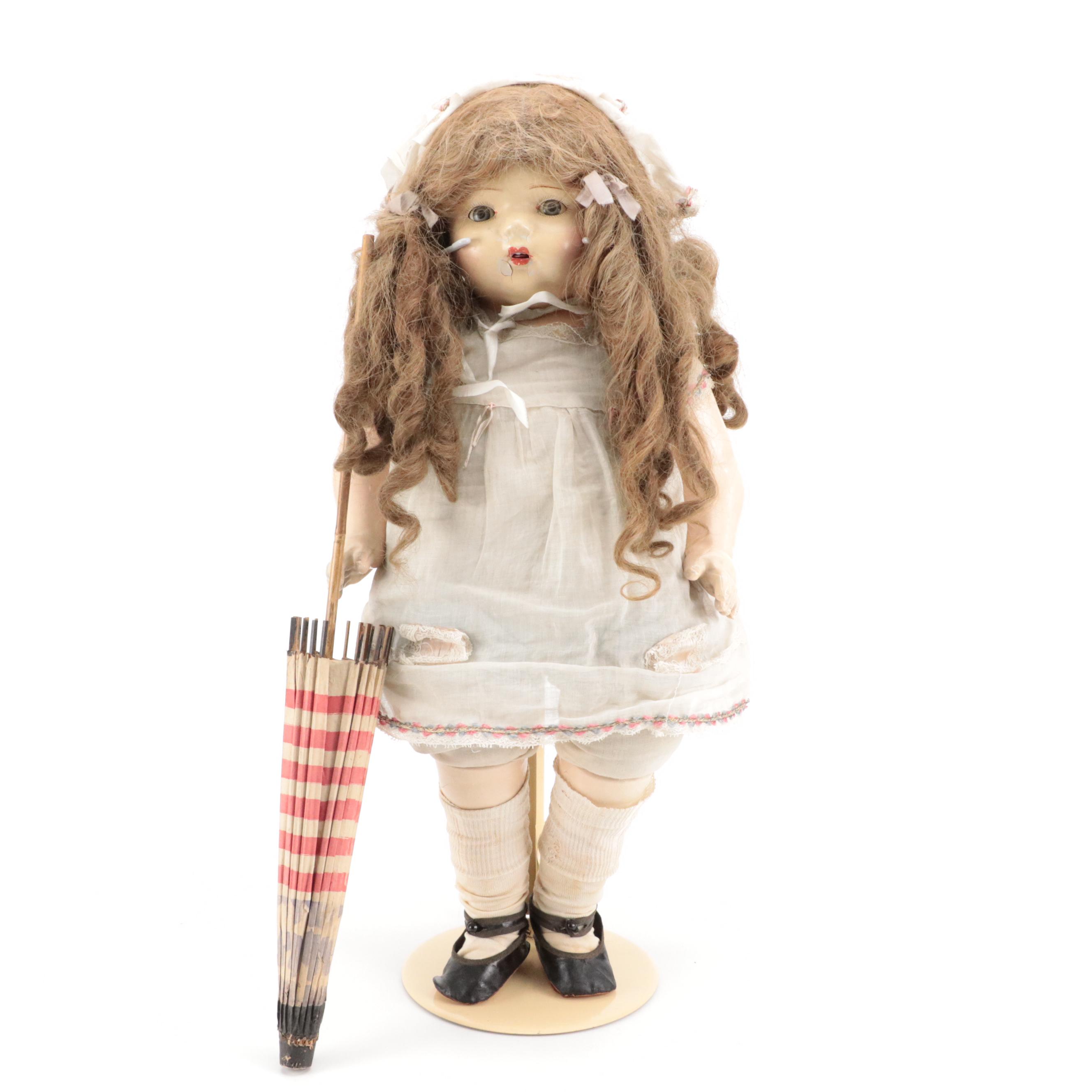 Royal Composition with Jointed Body Doll, Early to Mid-20th Century