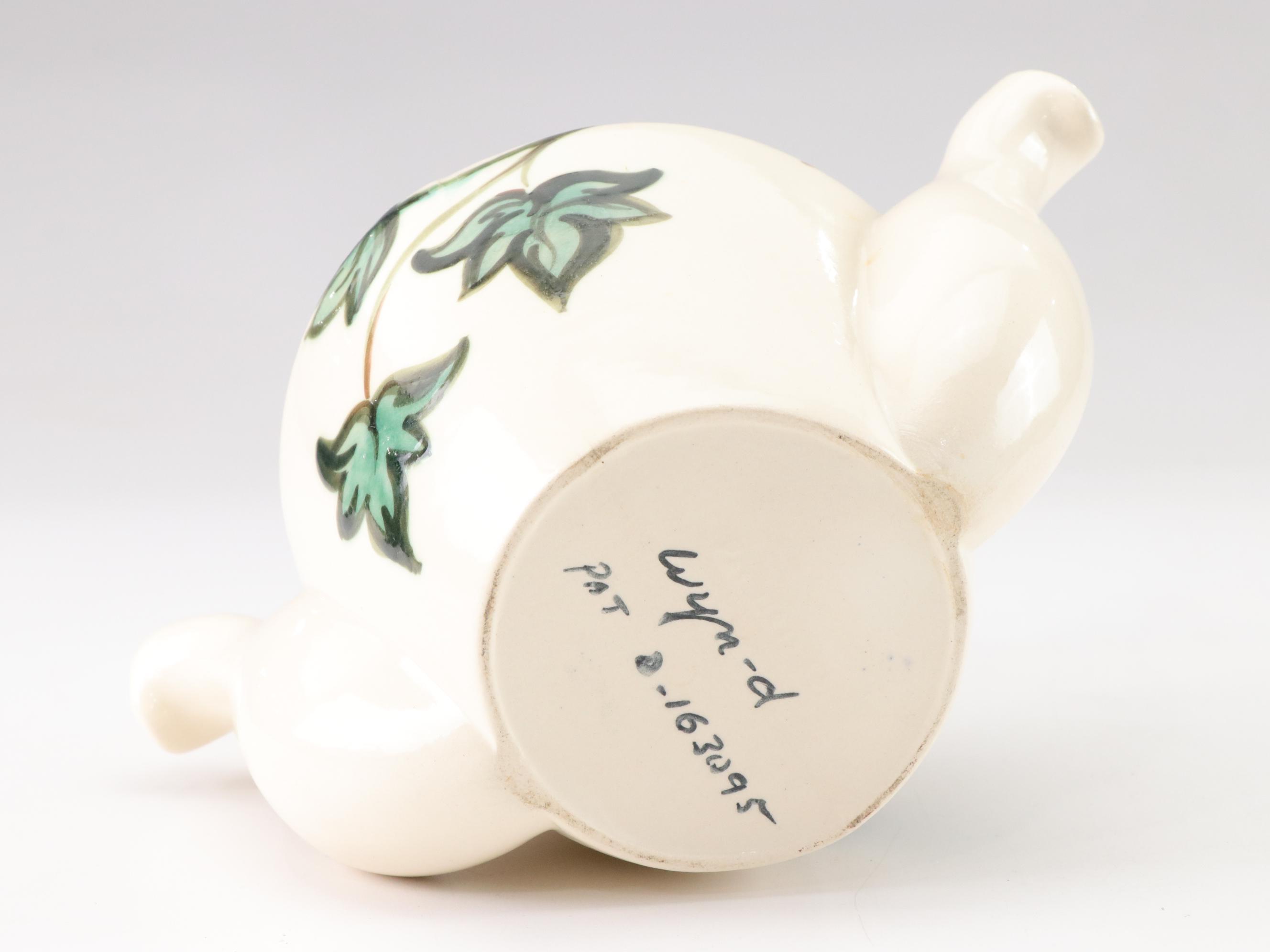 McCoy Ivy Pattern Ceramic Teapot with Ceramic Two-Section Teapot