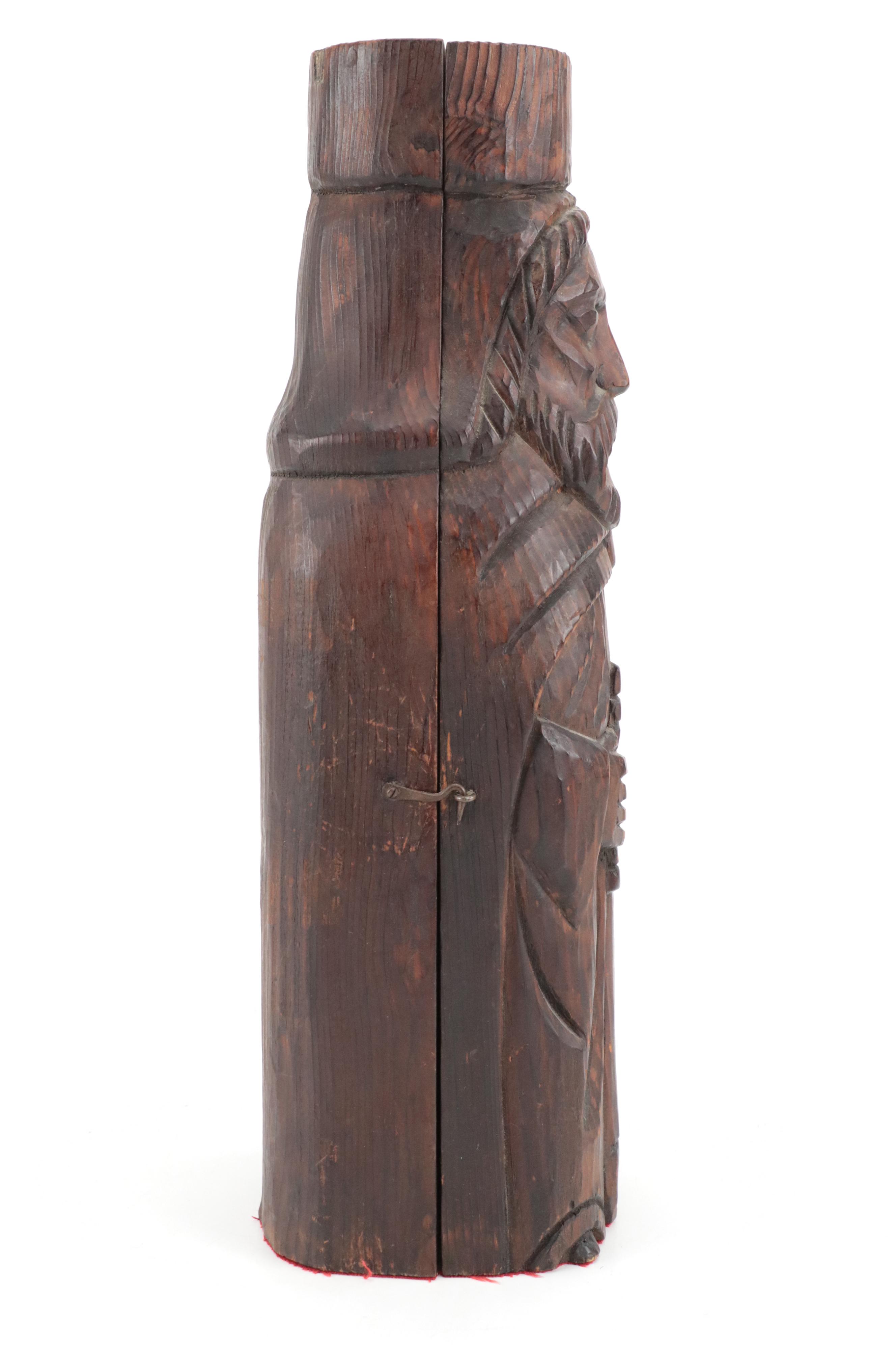 Hand-Carved Medieval Style Wooden Wine Bottle Casket