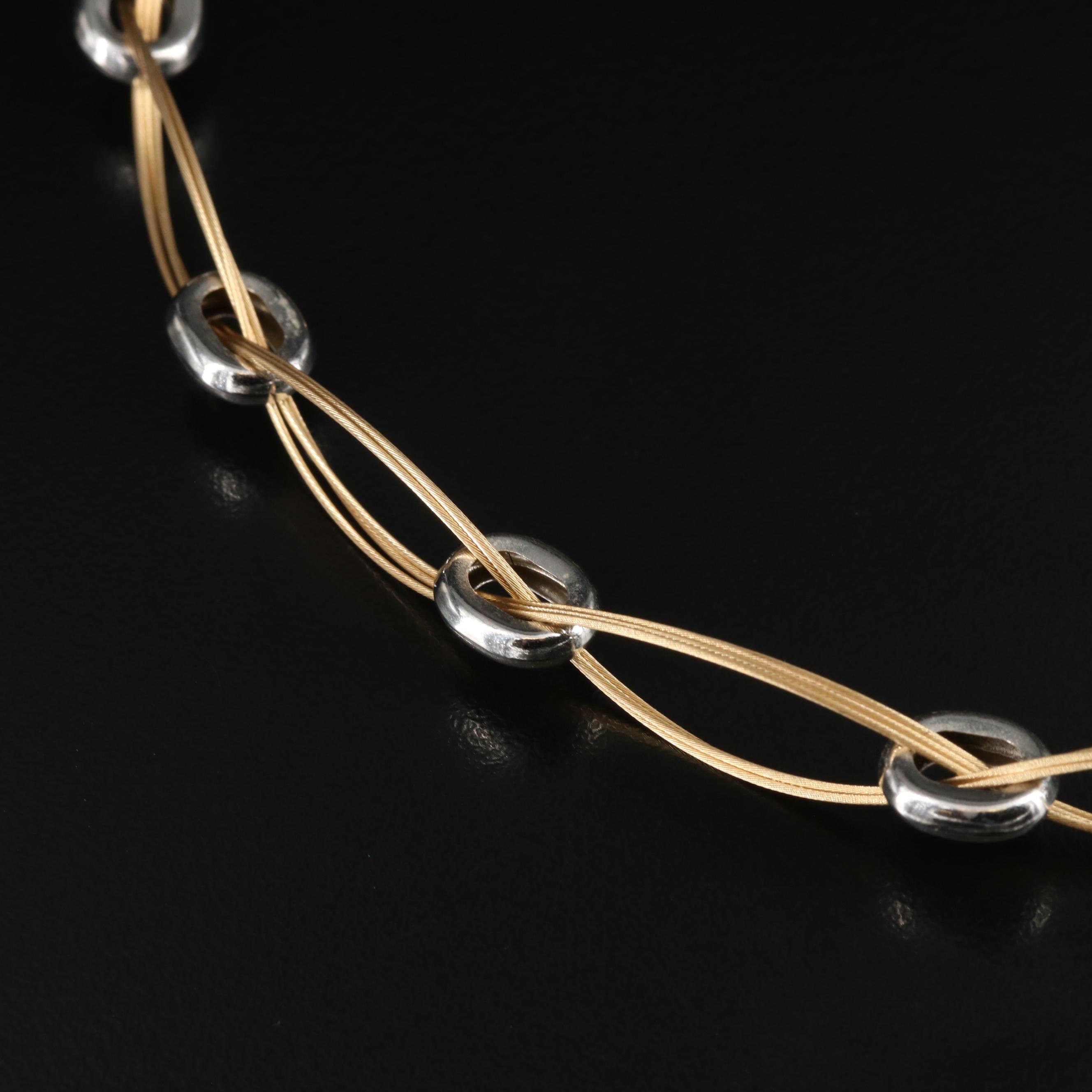 14K Two-Tone Station Necklace