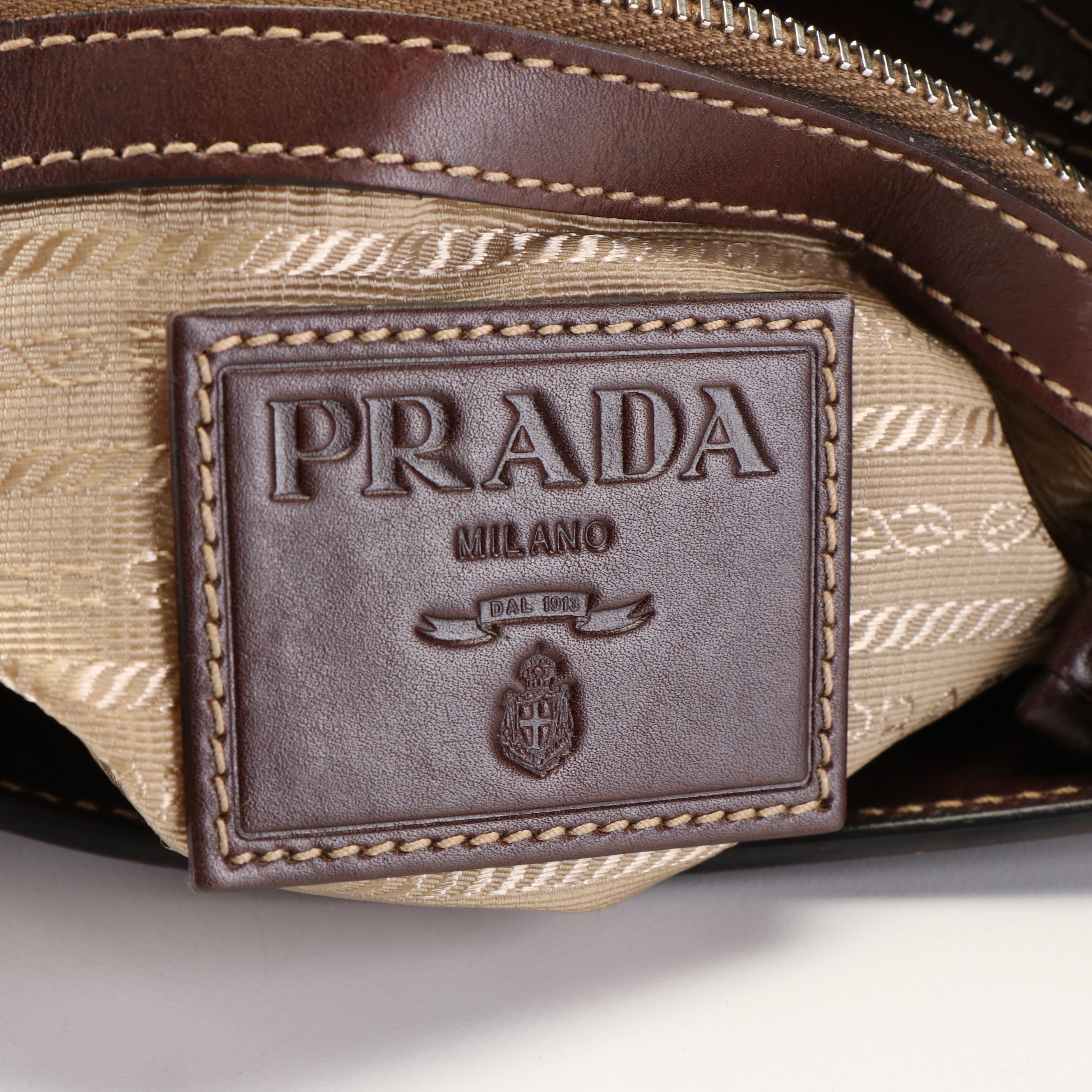 Prada Canapa Logo Crossbody Messenger Bag in Canvas and Leather