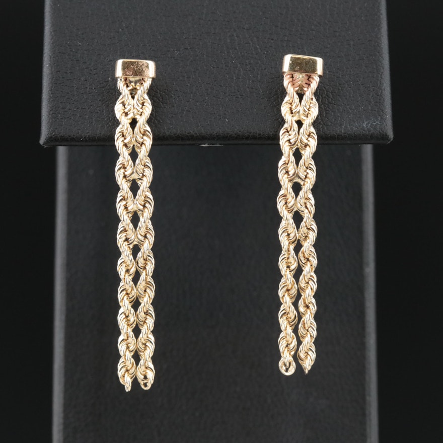 10K Braided Rope Earrings