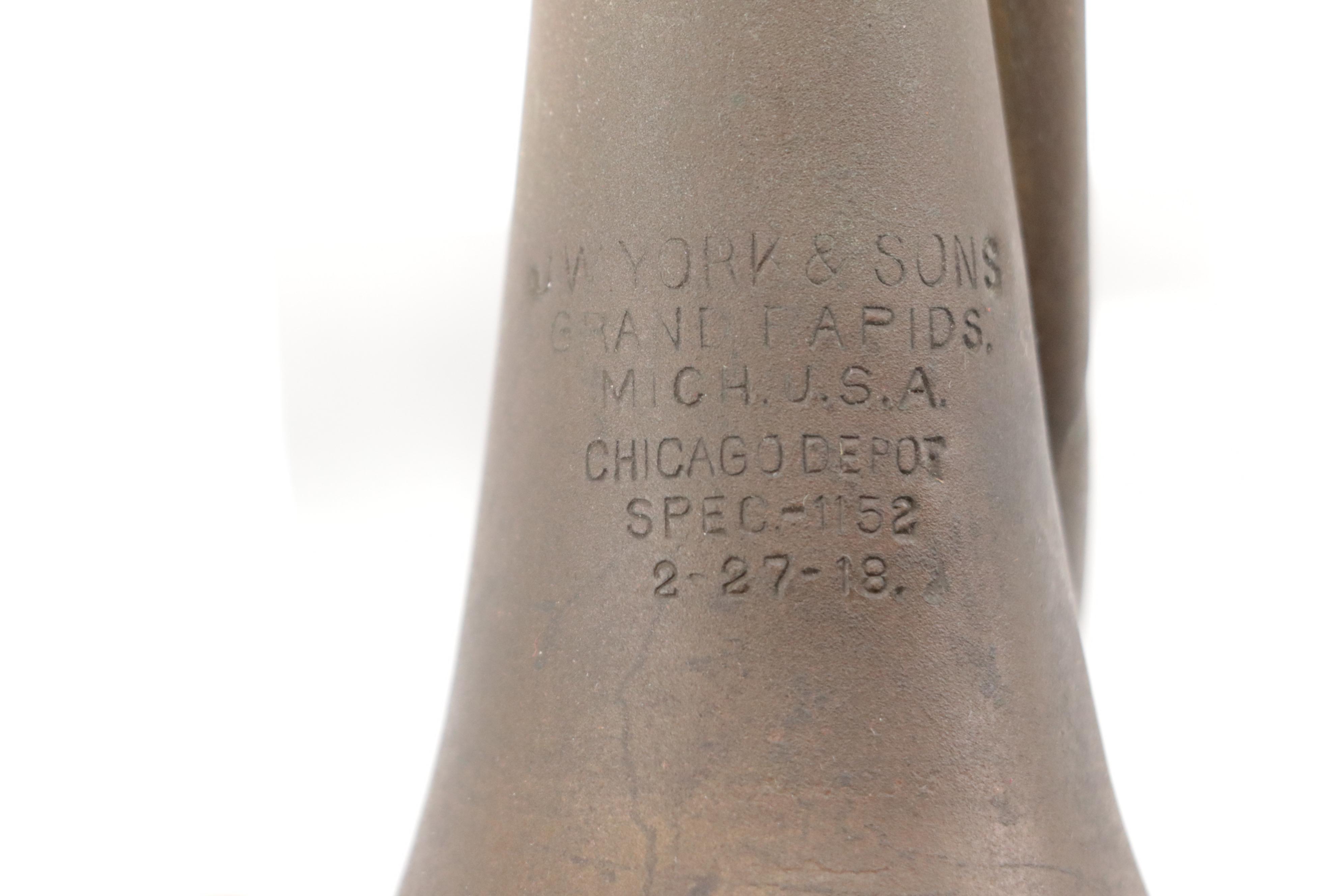 J.W. York & Sons WWI Cavalry Bugle with WWII Canvas Messenger Bag