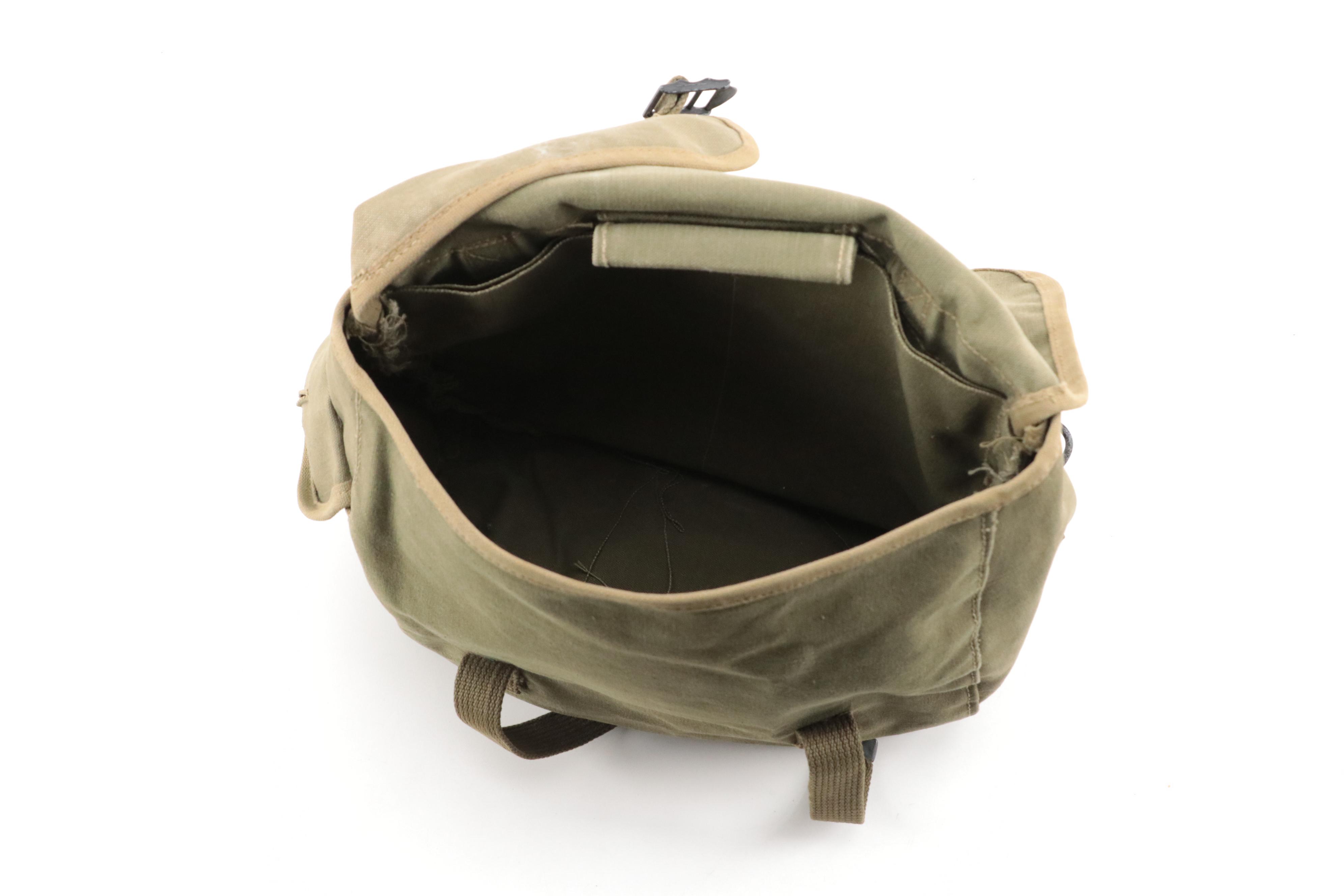 J.W. York & Sons WWI Cavalry Bugle with WWII Canvas Messenger Bag