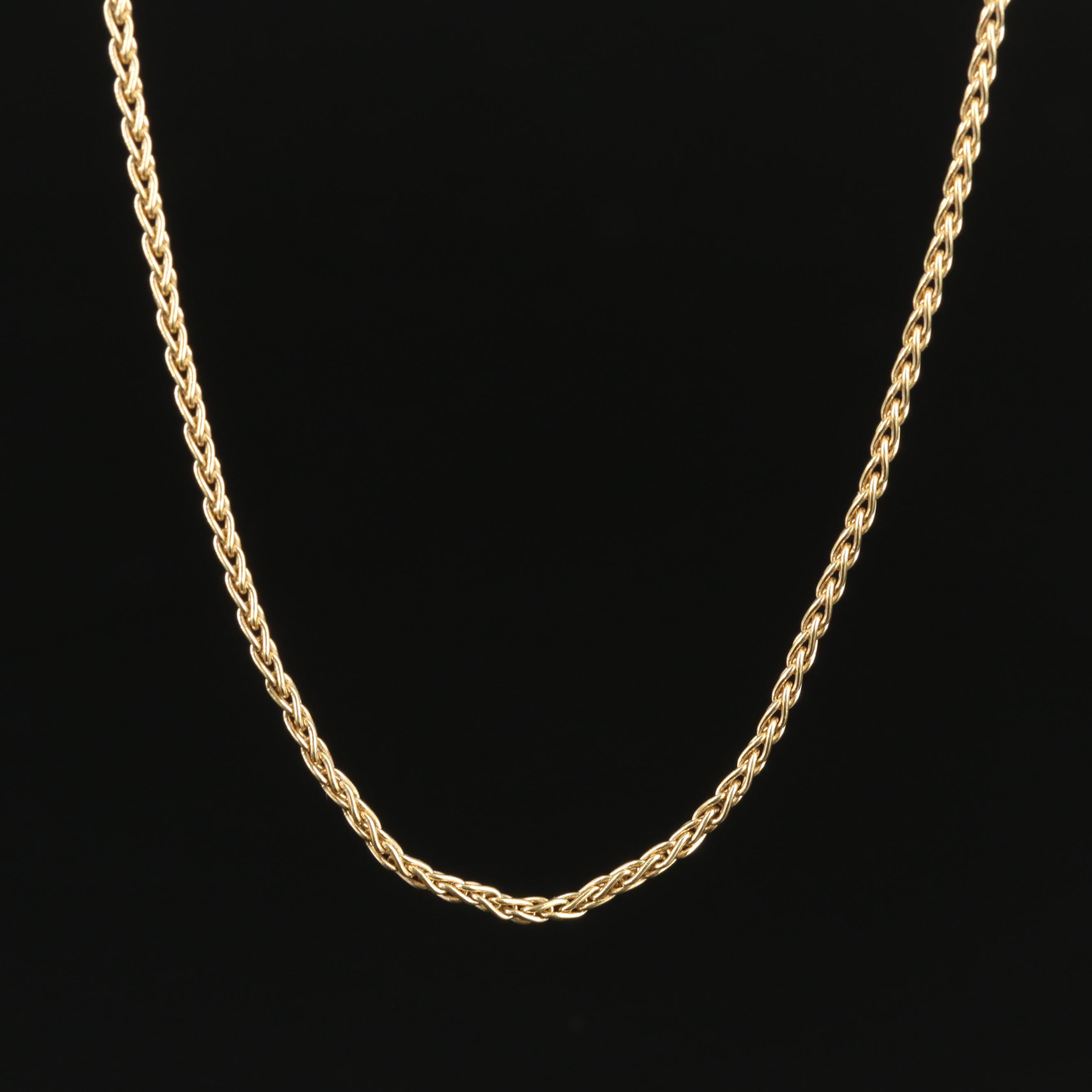 Italian 18K Wheat Chain Necklace