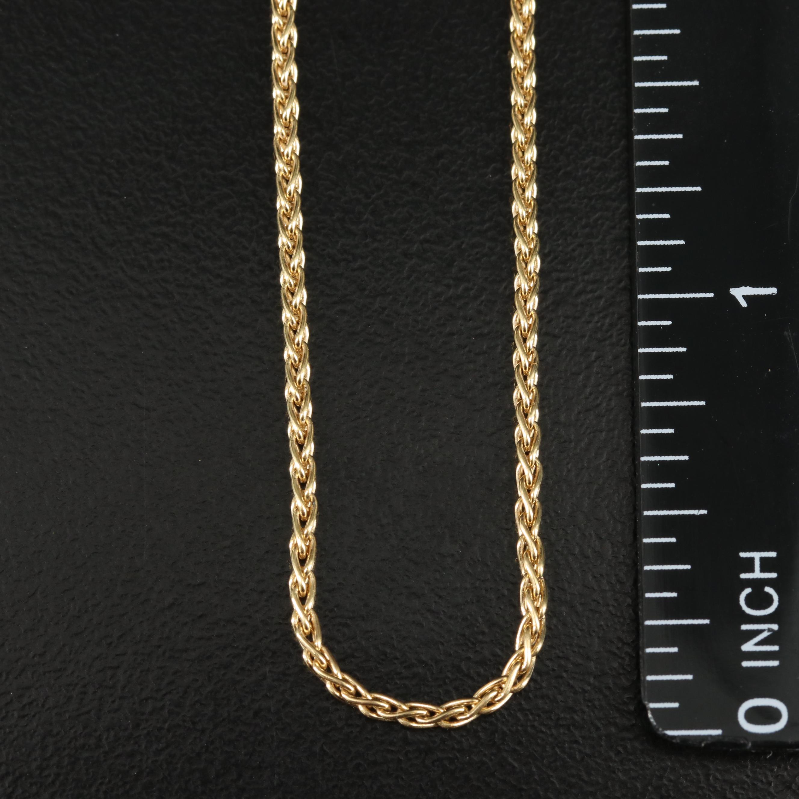 Italian 18K Wheat Chain Necklace