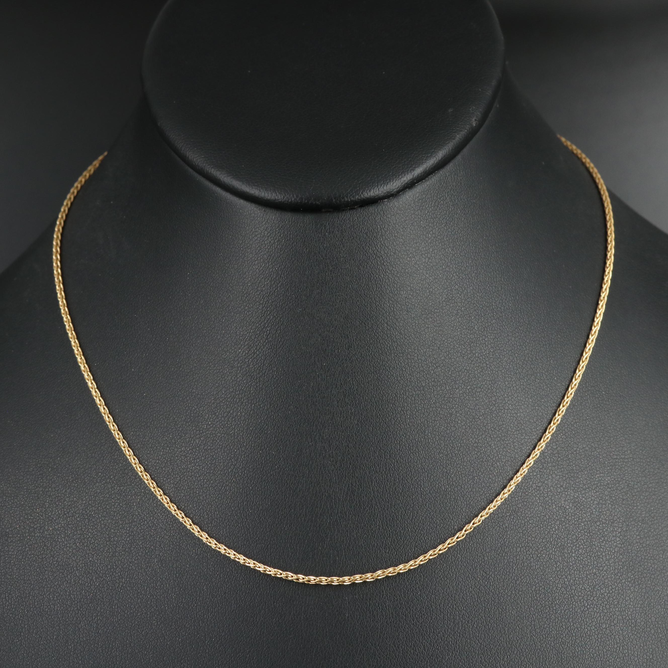 Italian 18K Wheat Chain Necklace