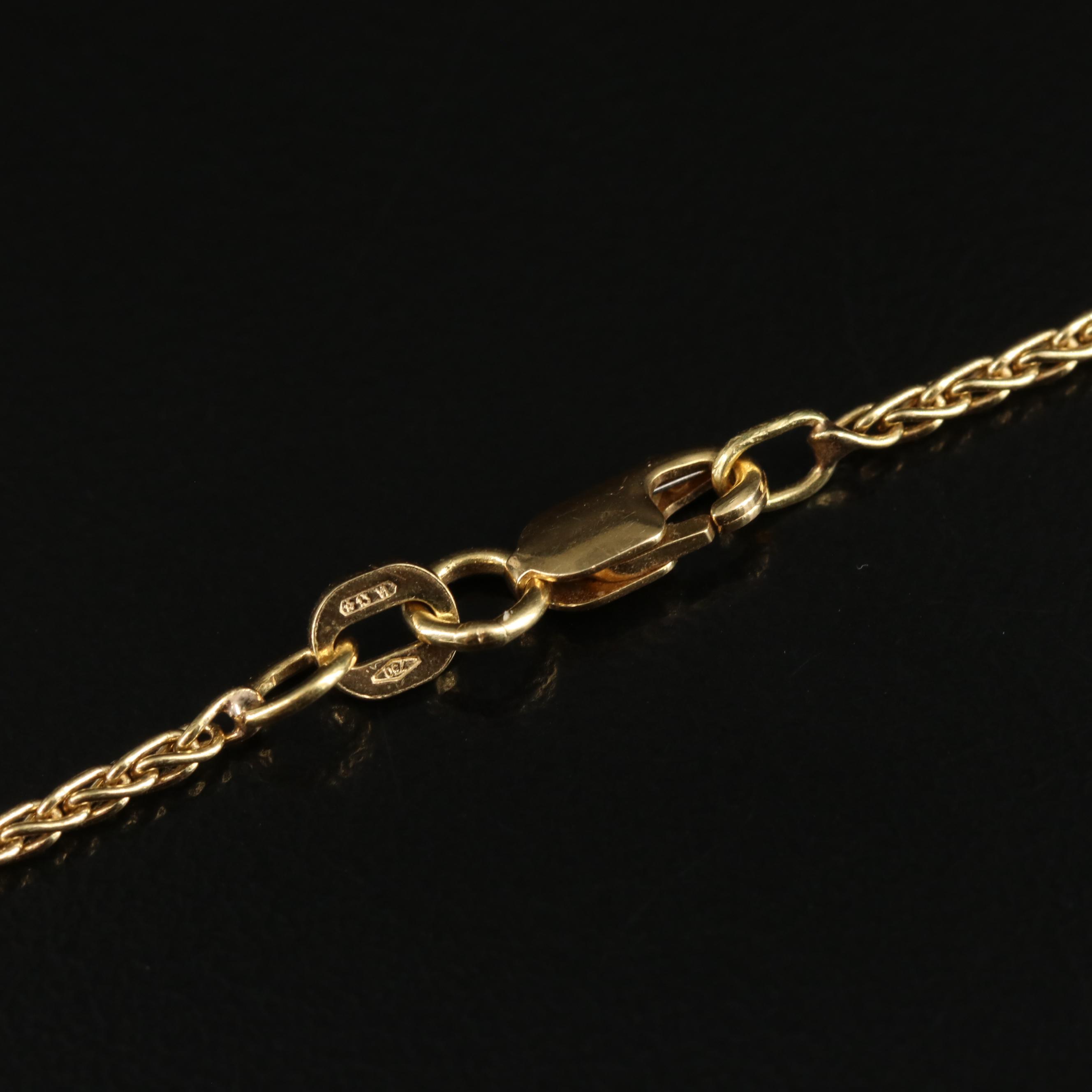 Italian 18K Wheat Chain Necklace