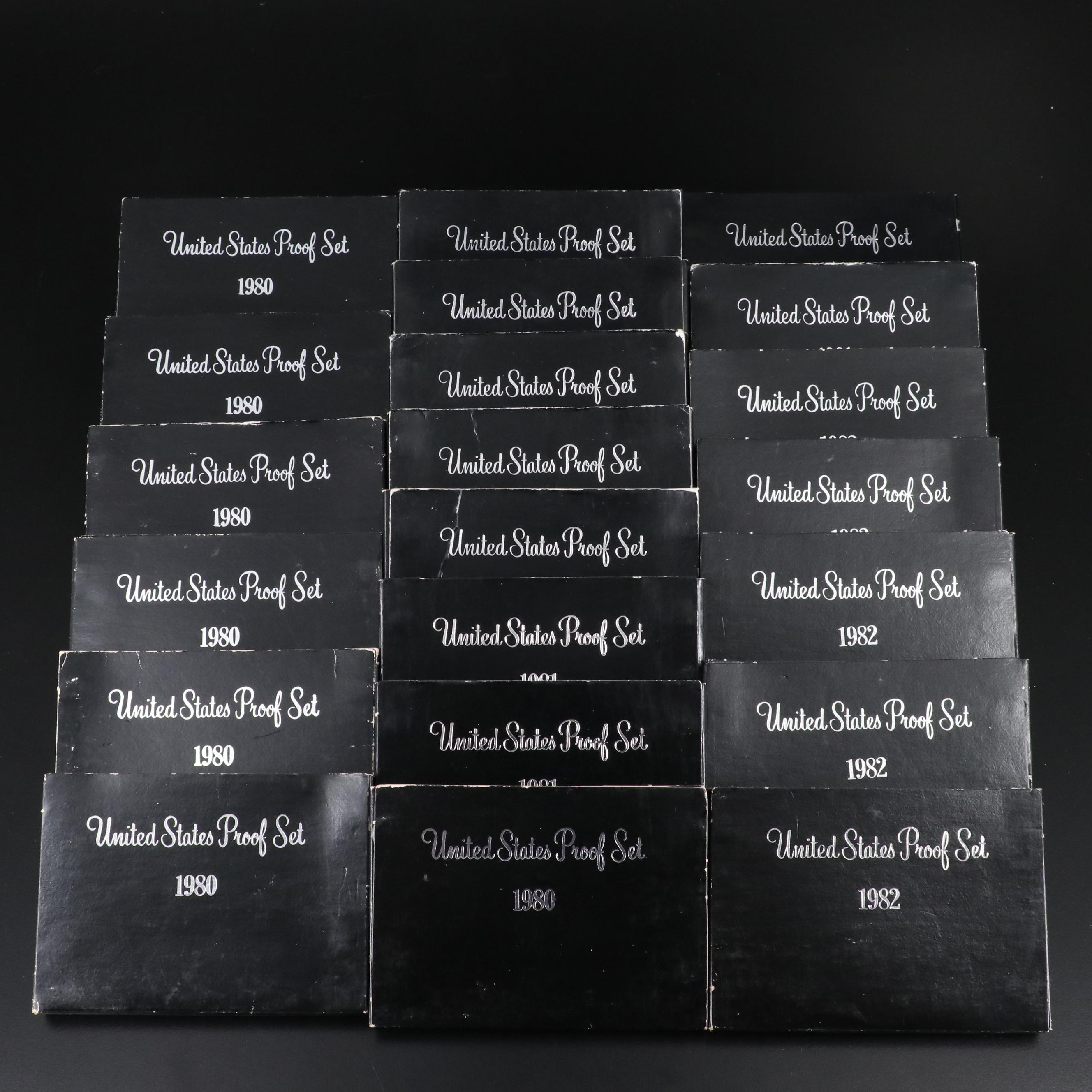 Twenty-One Black Box U.S. Mint Proof Sets