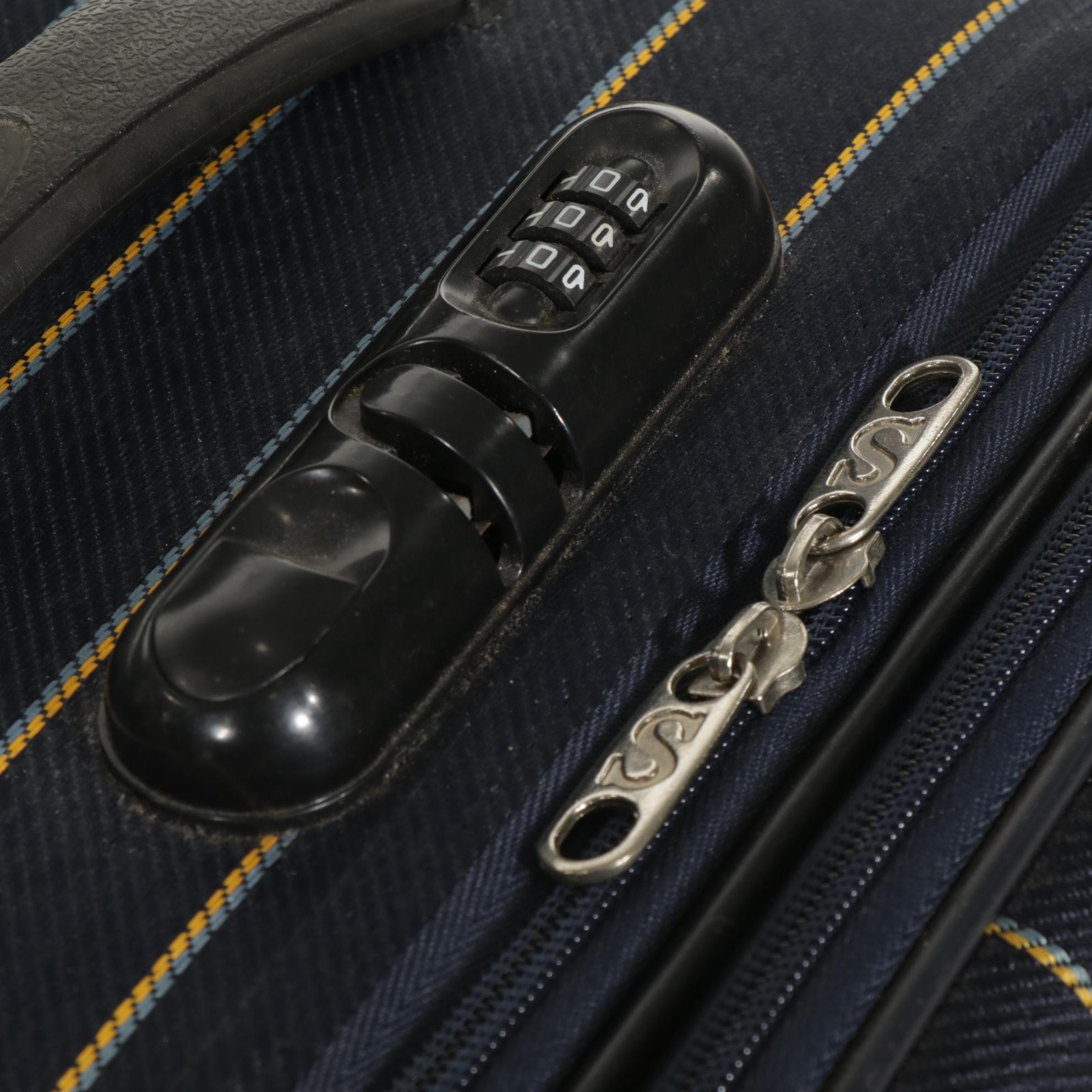 Samsonite Navy Pinstripe Wheeled Spinner Suitcase