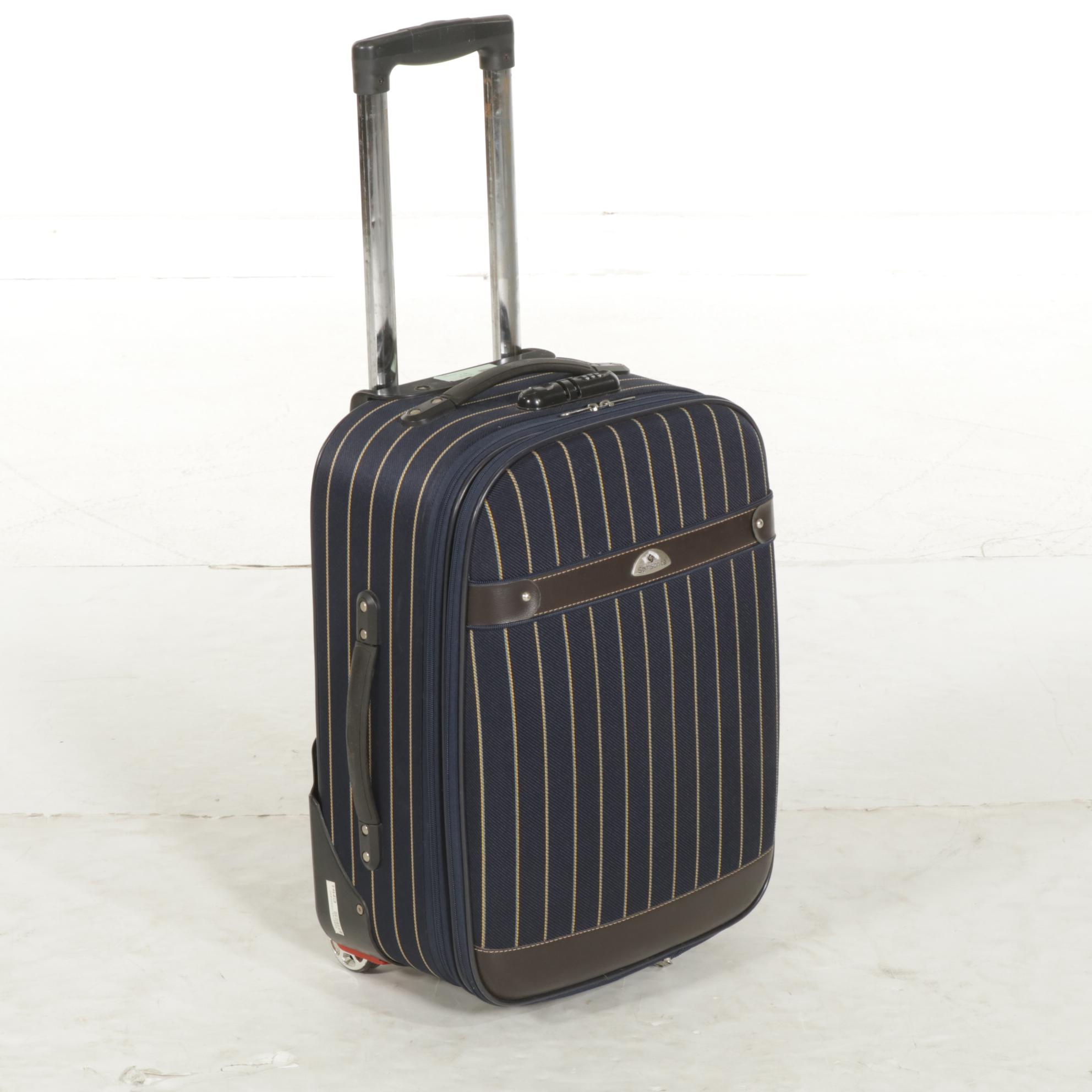 Samsonite Navy Pinstripe Wheeled Spinner Suitcase