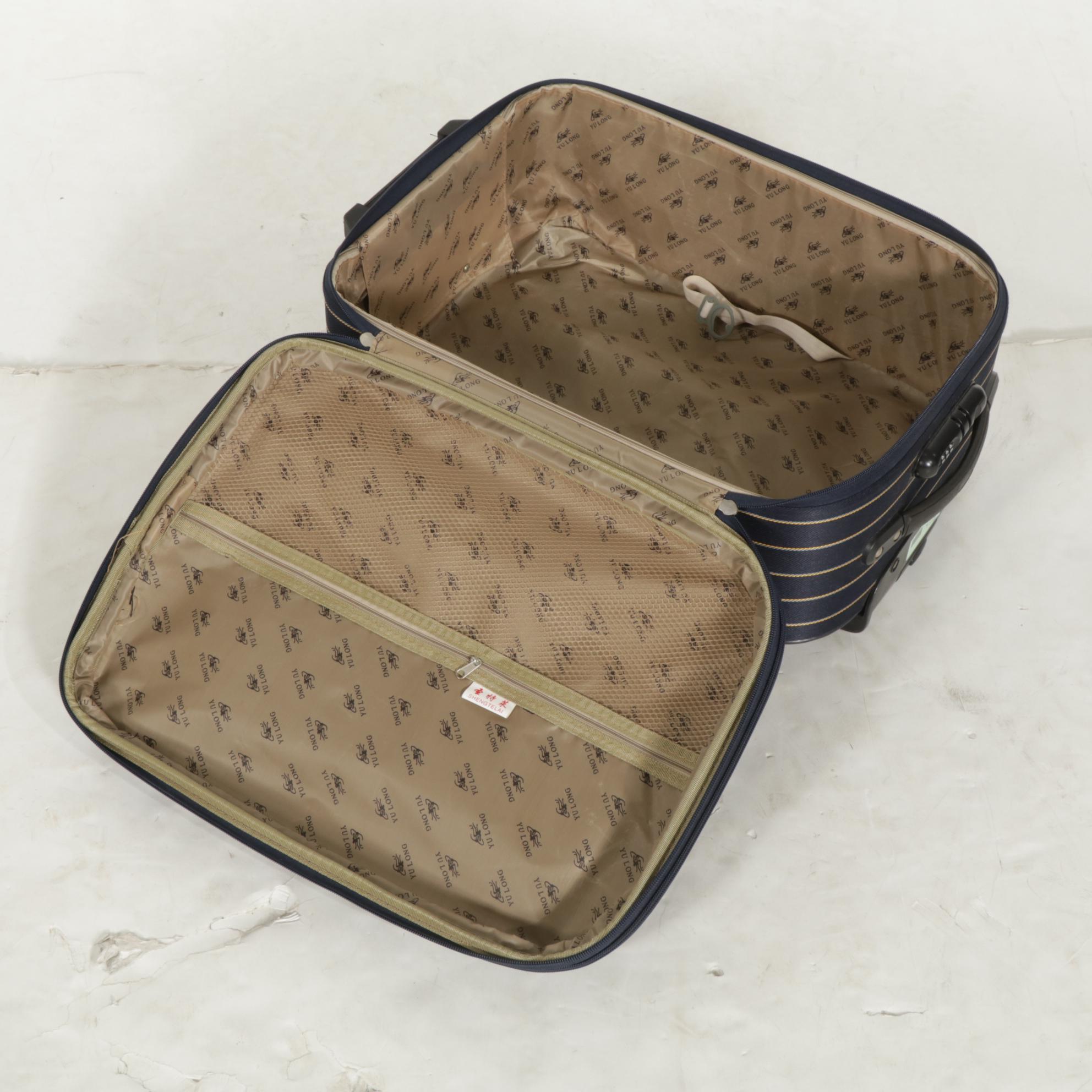 Samsonite Navy Pinstripe Wheeled Spinner Suitcase