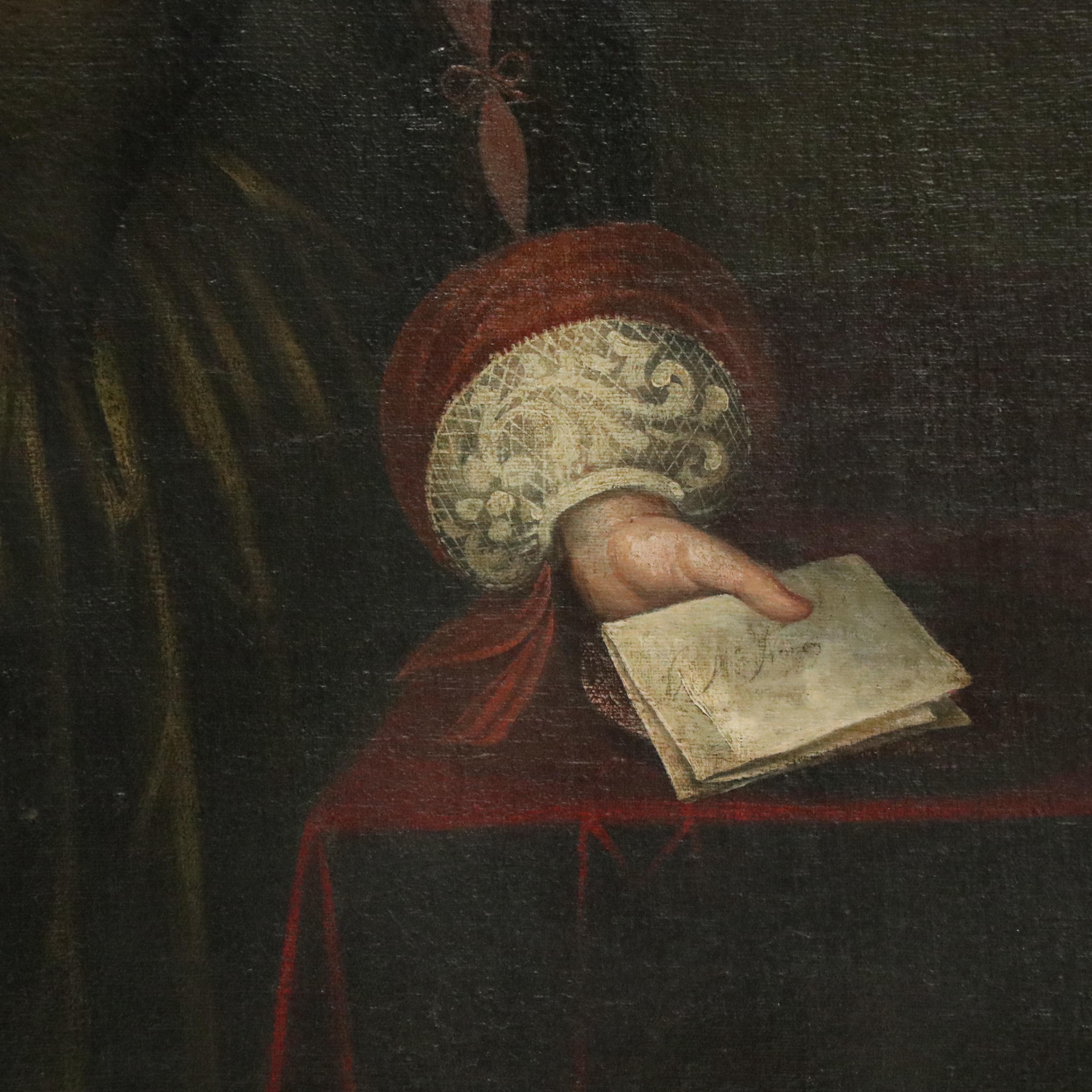 Oil Portrait of Spanish Noblewoman, Ascribed to Lorenzo Álvarez