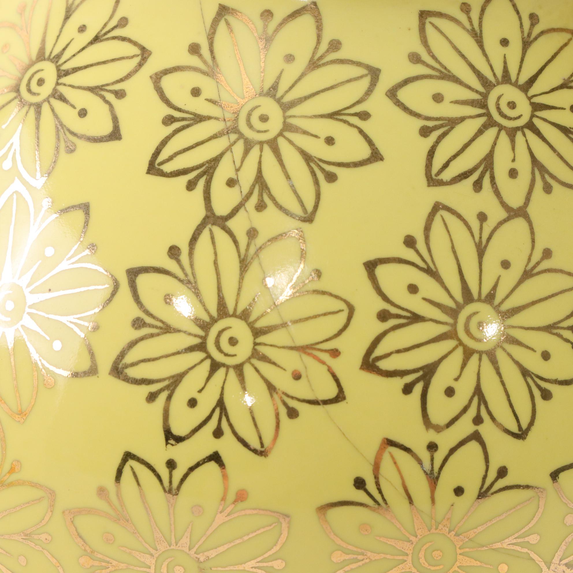 Hall 037 and 799 Ceramic Teapots with Gold Decoration with Brinn's Daisy Teapot