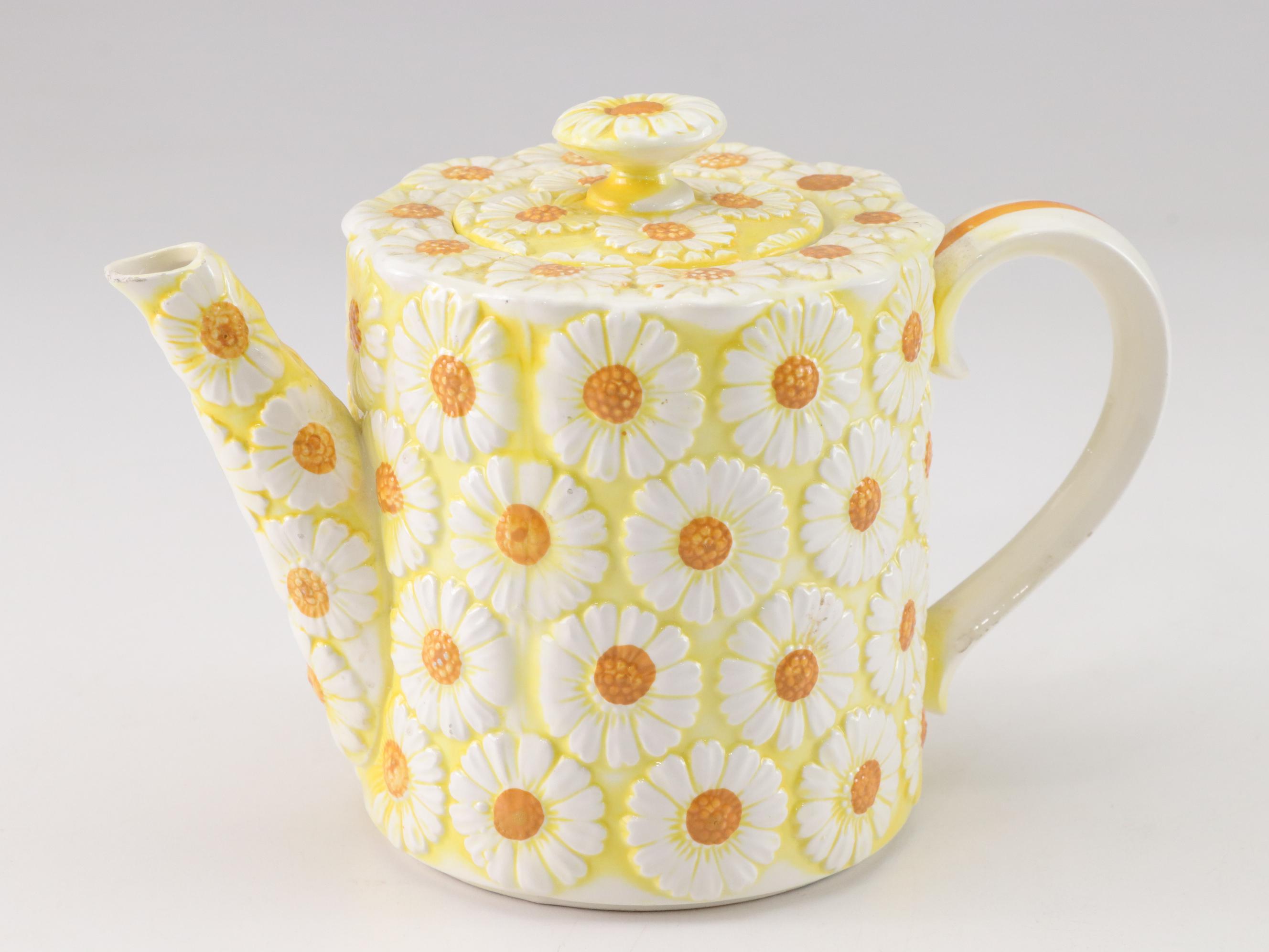 Hall 037 and 799 Ceramic Teapots with Gold Decoration with Brinn's Daisy Teapot