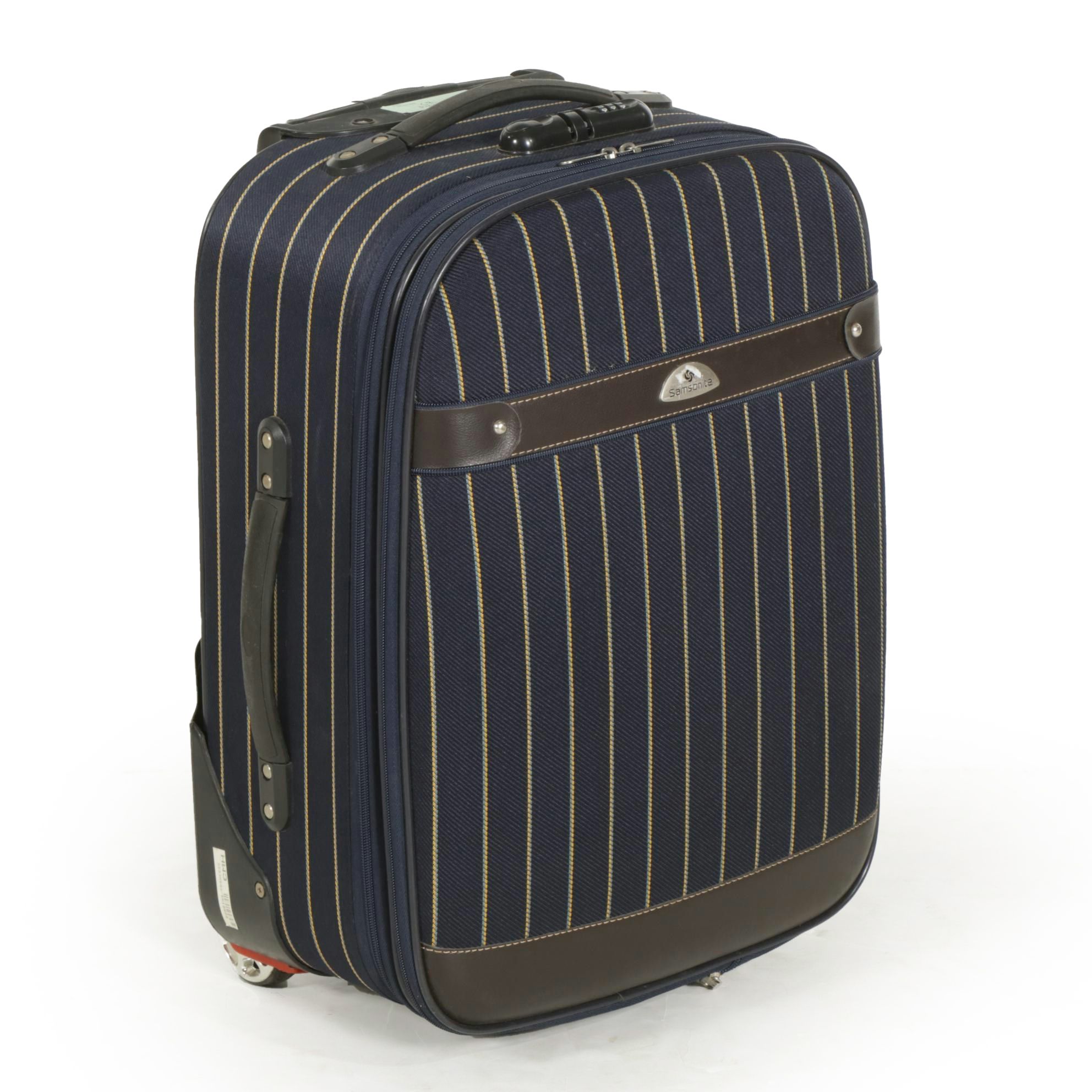 Samsonite Navy Pinstripe Wheeled Spinner Suitcase