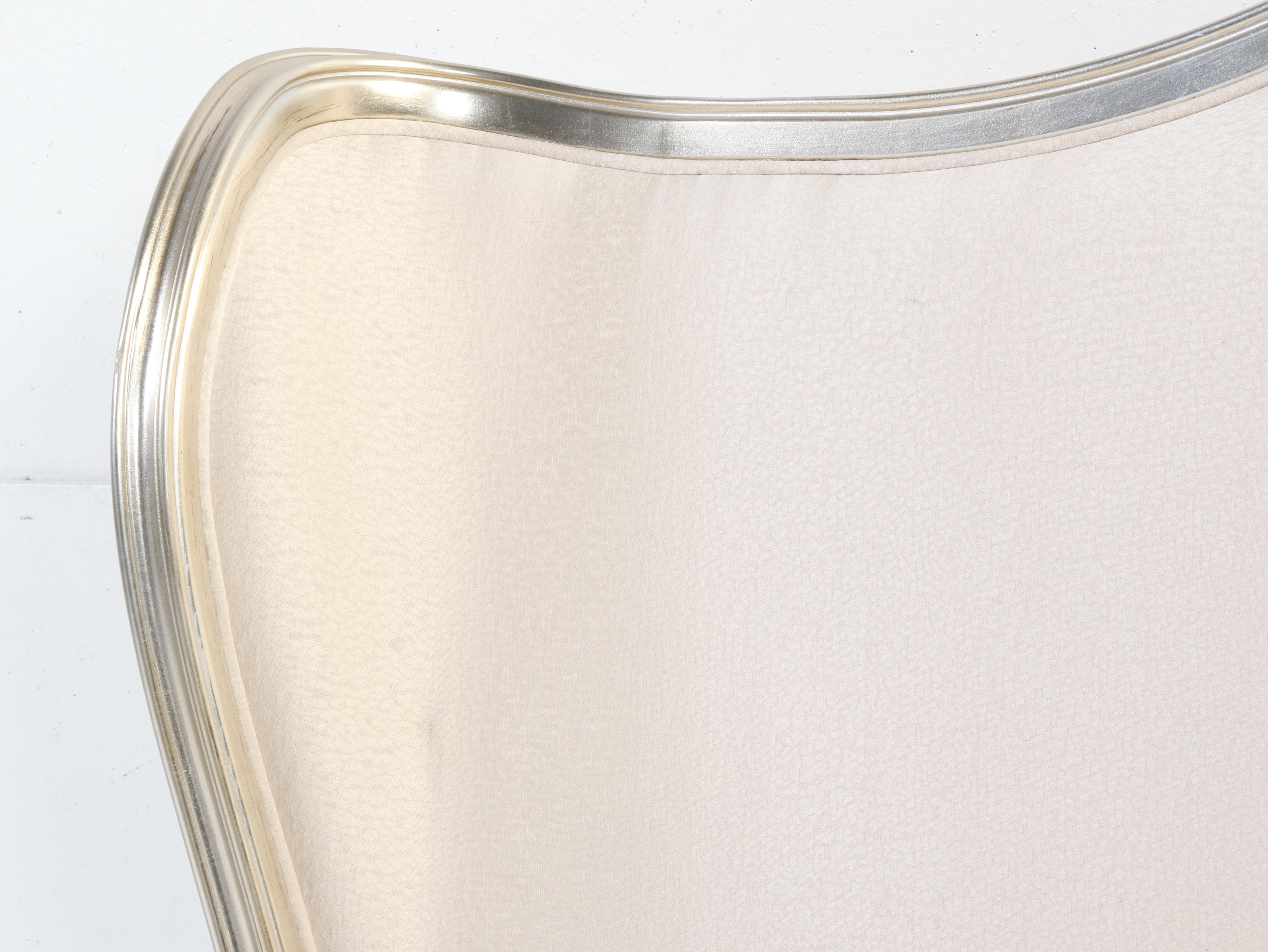 Markor International Furniture Silver-Painted and Upholstered King Bed Frame