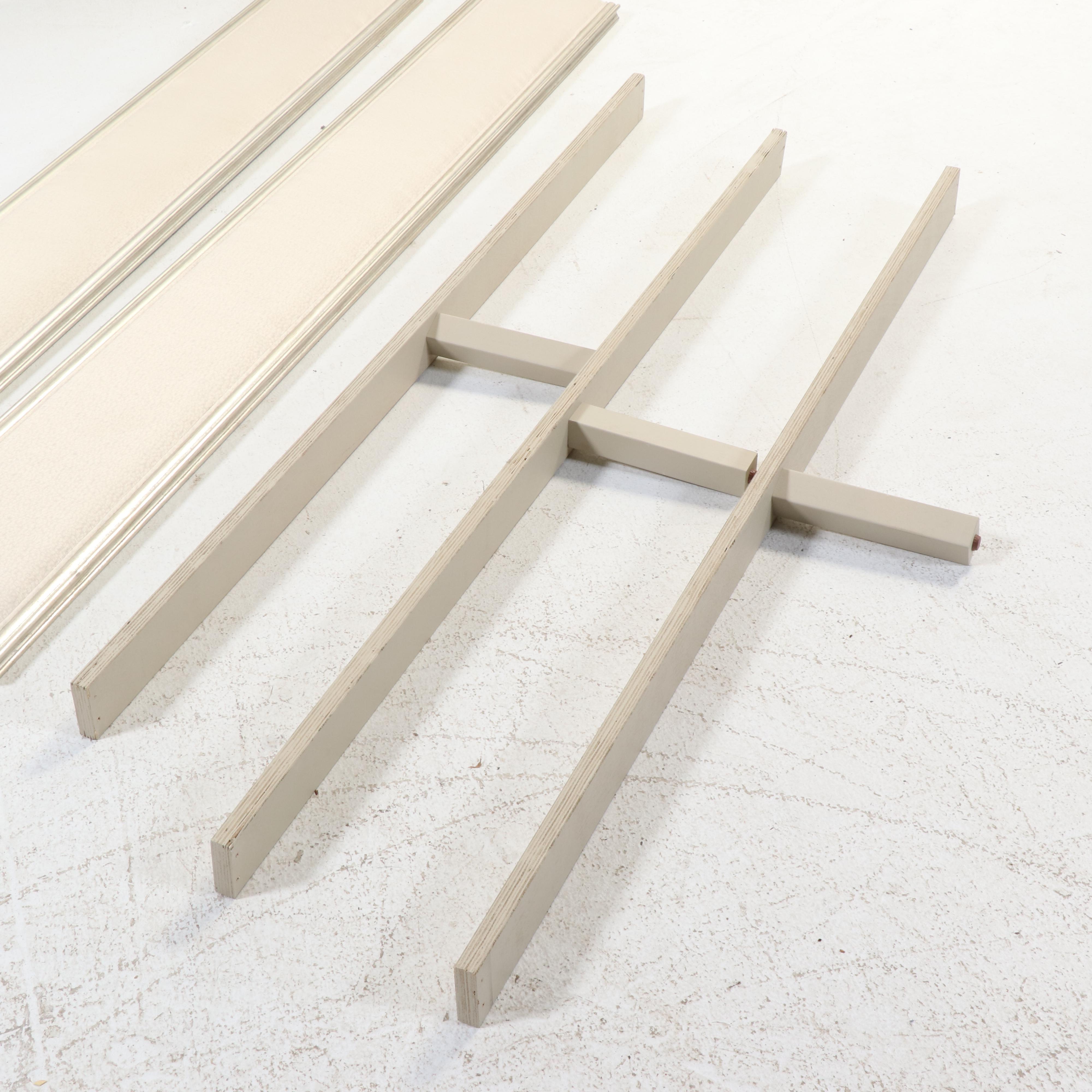 Markor International Furniture Silver-Painted and Upholstered King Bed Frame