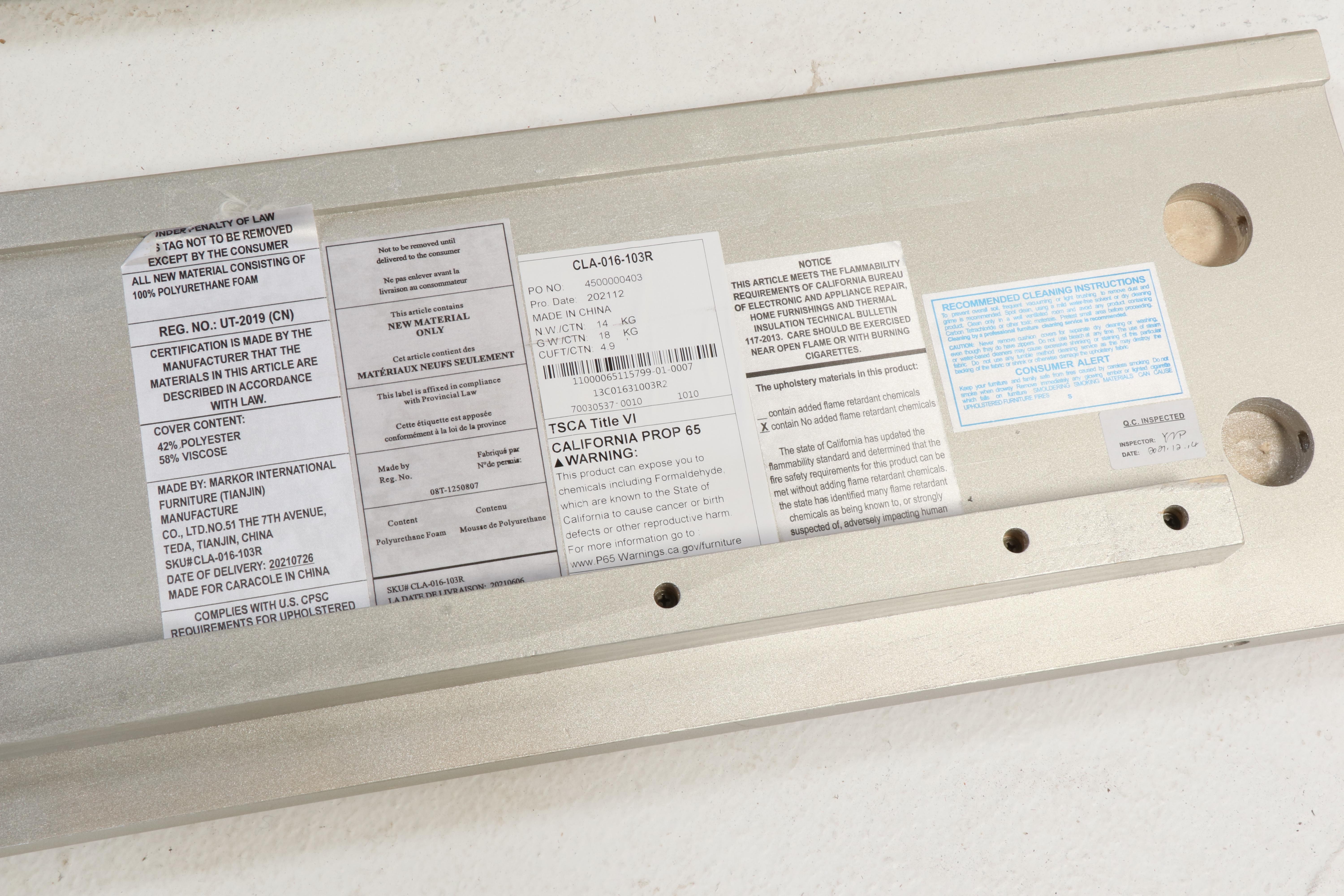 Markor International Furniture Silver-Painted and Upholstered King Bed Frame