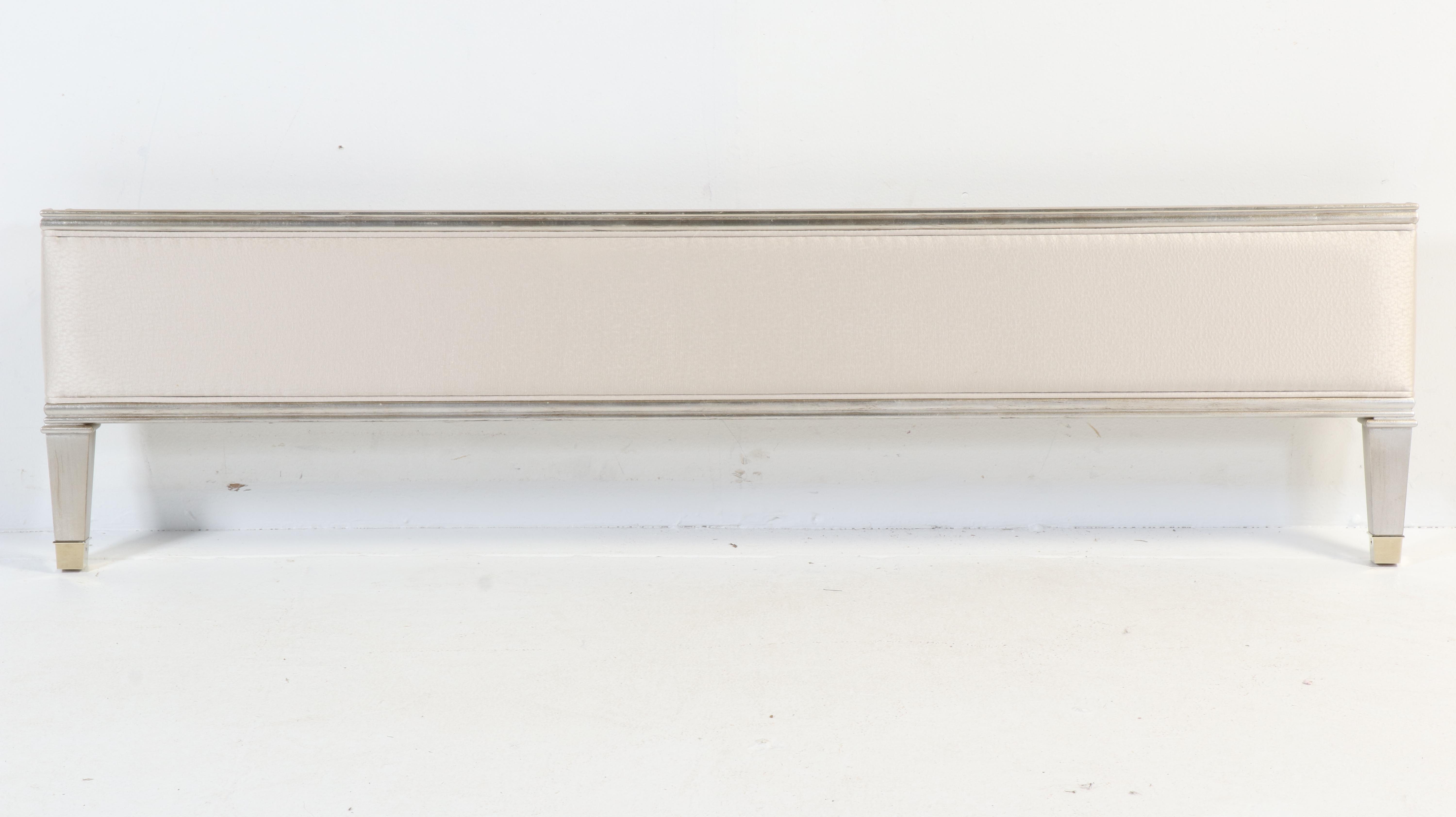 Markor International Furniture Silver-Painted and Upholstered King Bed Frame