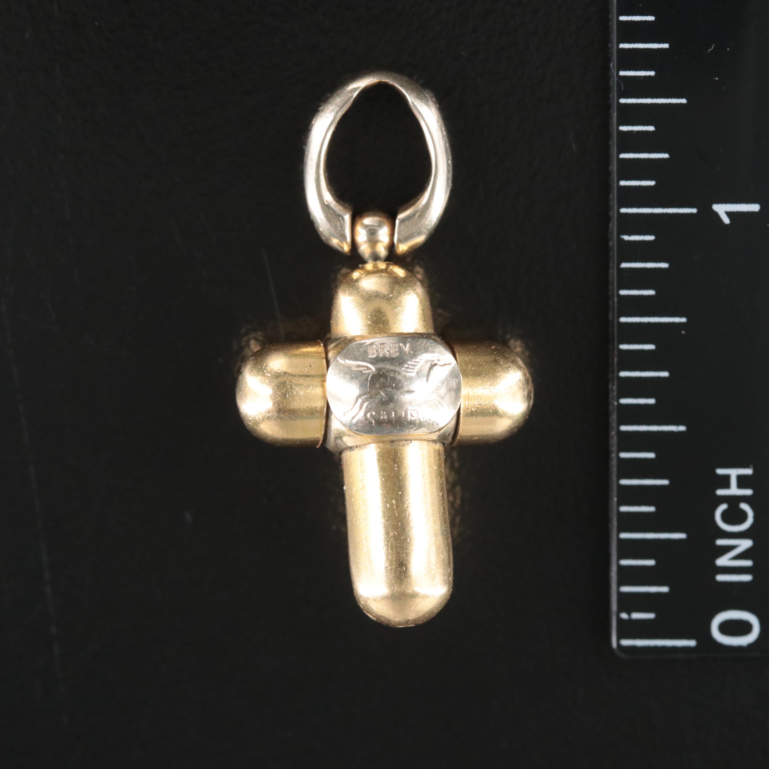 Sauro Italian 18K Two-Tone Gold Cross Pendant