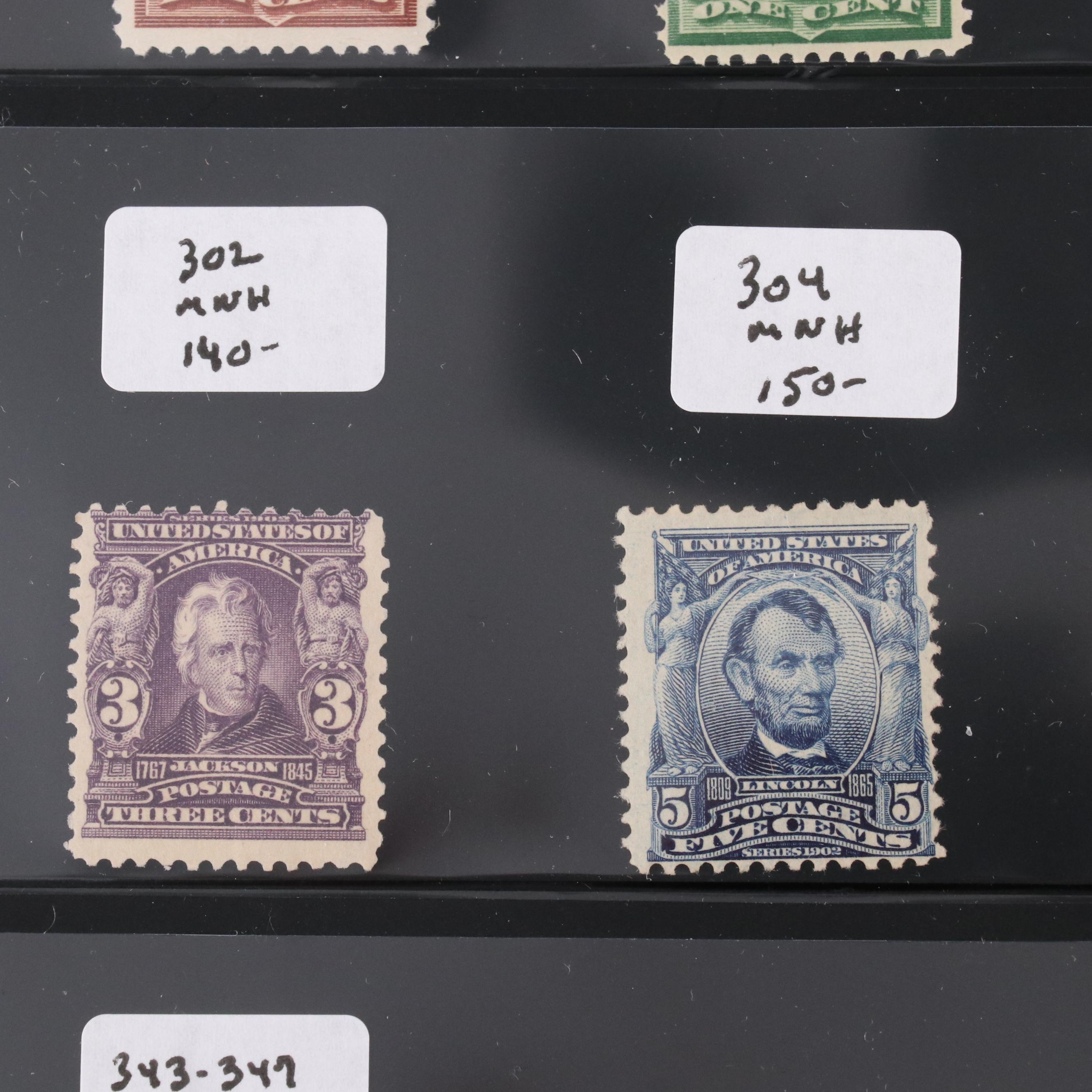 Twenty-Three Different Mint Condition Early U.S. Postage Stamps, Scott 230 - 372