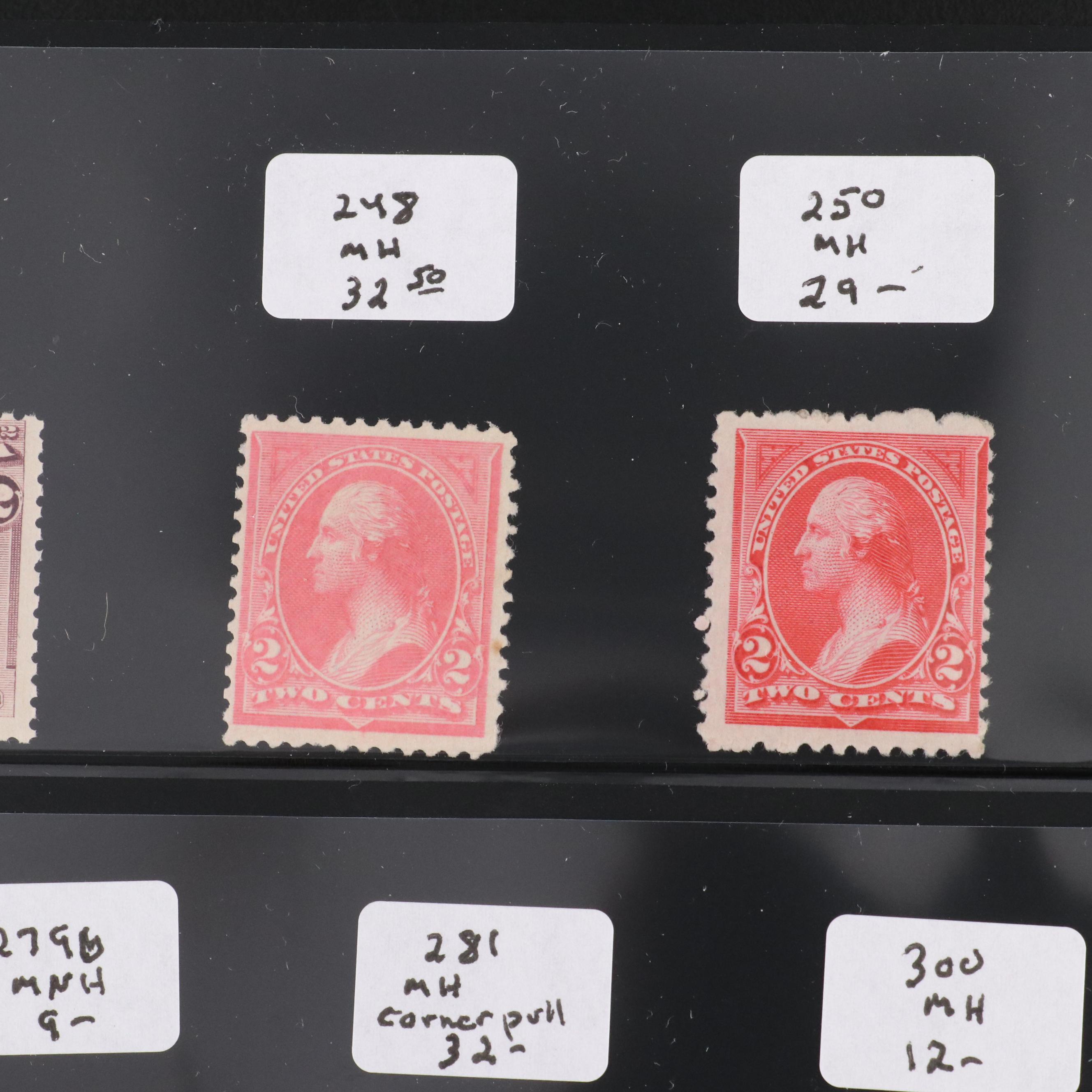 Twenty-Three Different Mint Condition Early U.S. Postage Stamps, Scott 230 - 372