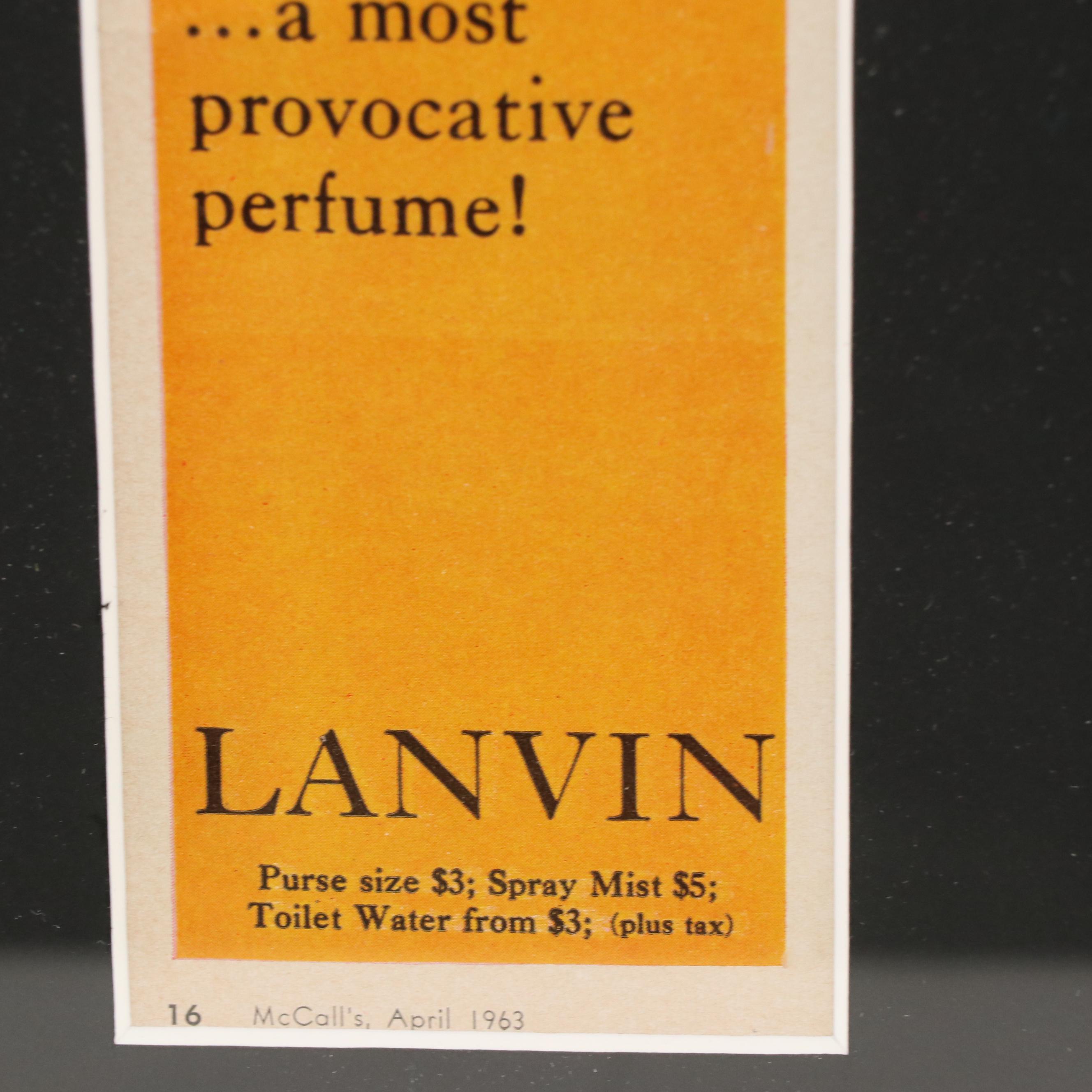 Lanvin "My Sin" Perfume Ad from McCall's, 1963