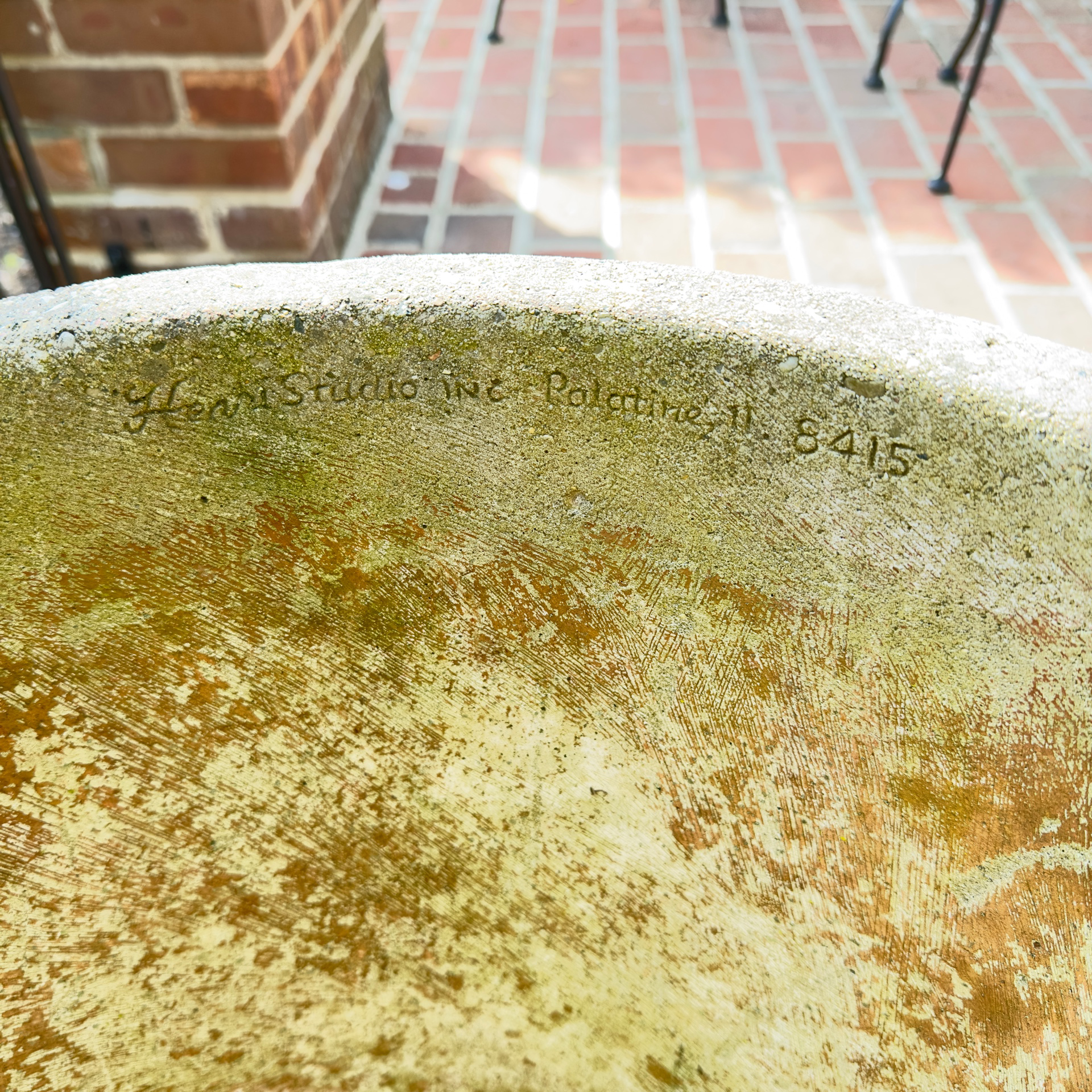 Pair of Neoclassical Style Cast Concrete Lion Head Outdoor Planters