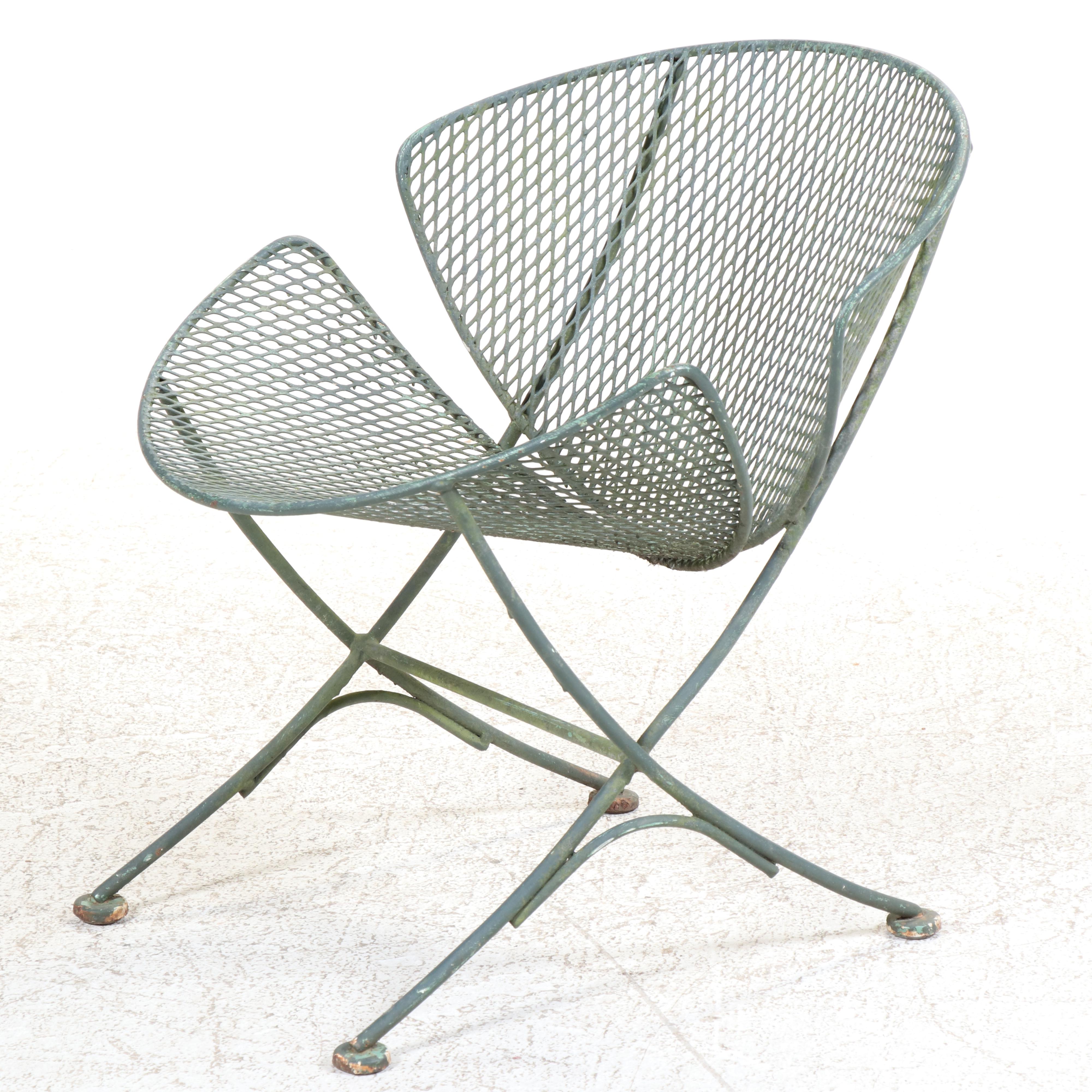 Pair of Maurizio Salterini Mid Century Modern Orange Slice Patio Chairs