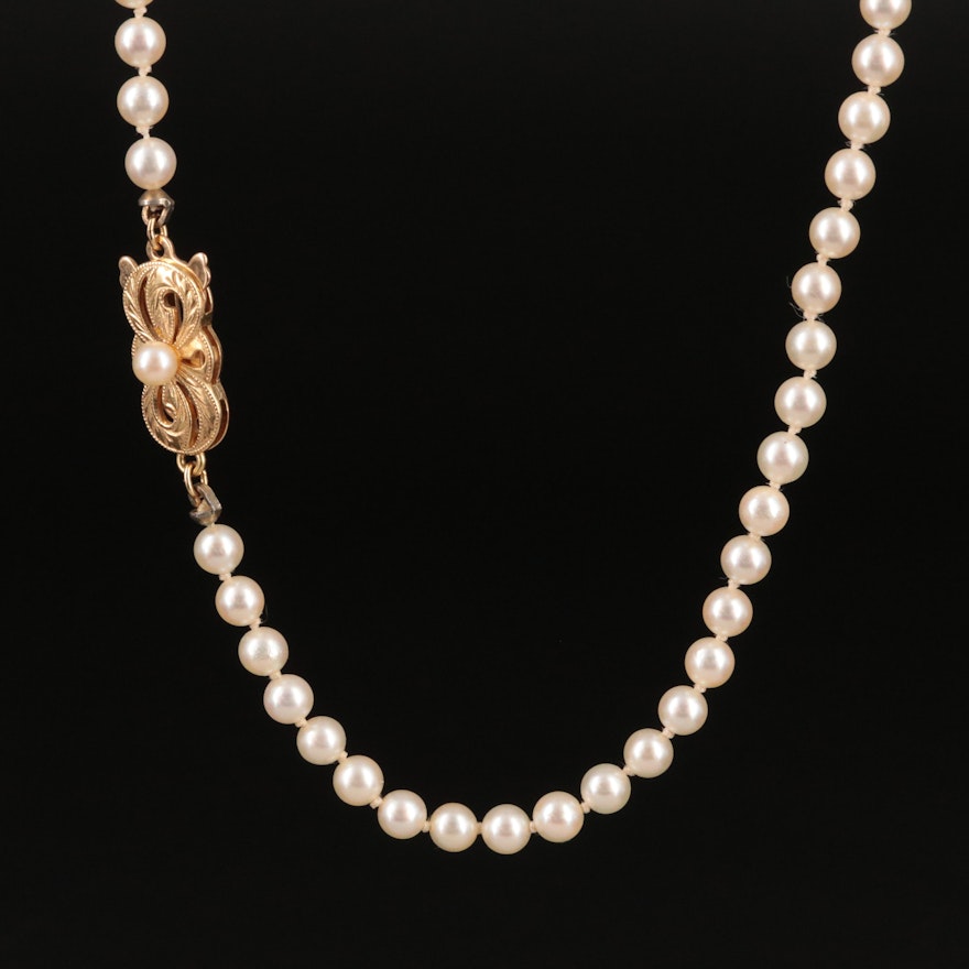 Mikimoto Necklace with 18K Clasp