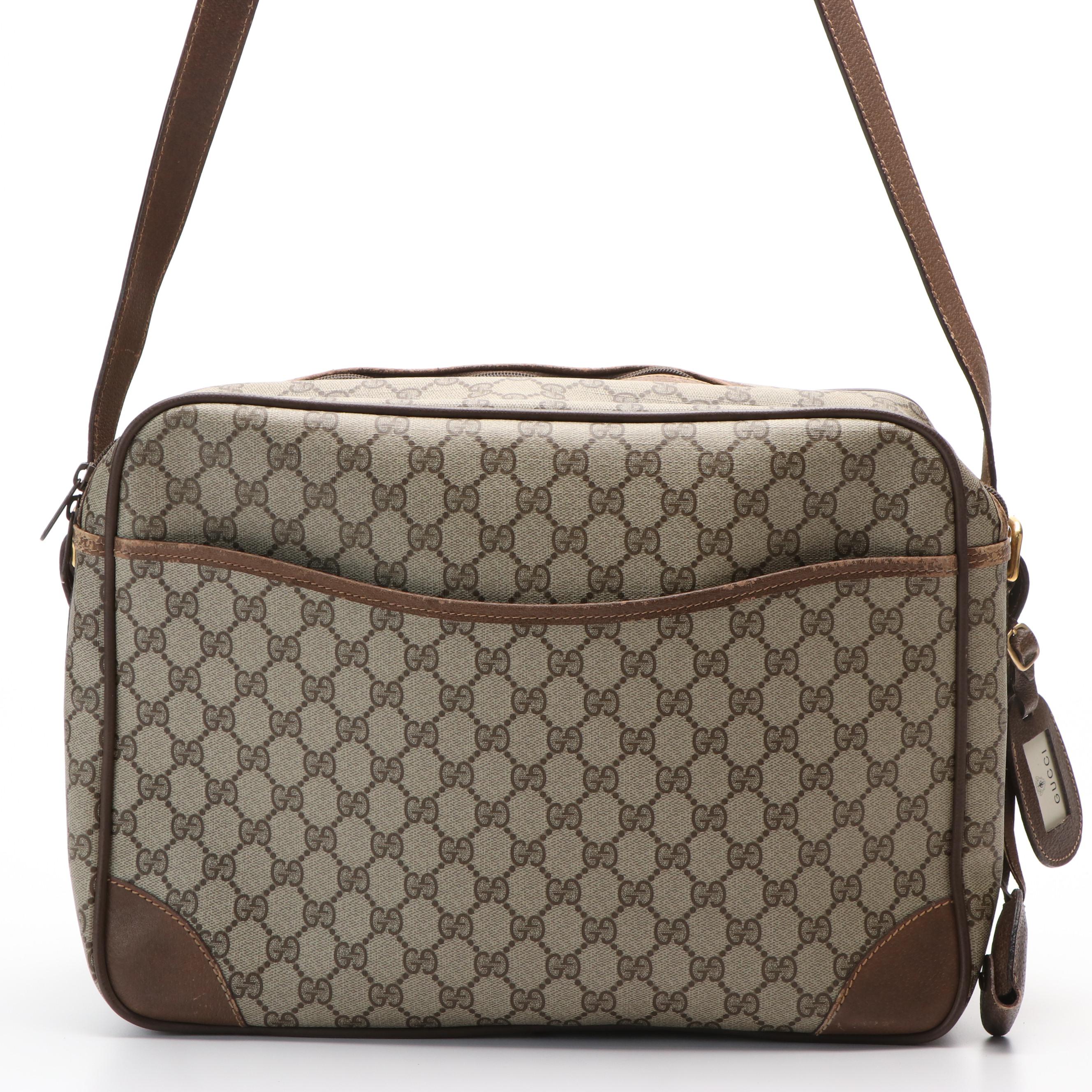 Gucci Weekender Bag in GG Supreme Canvas and Leather