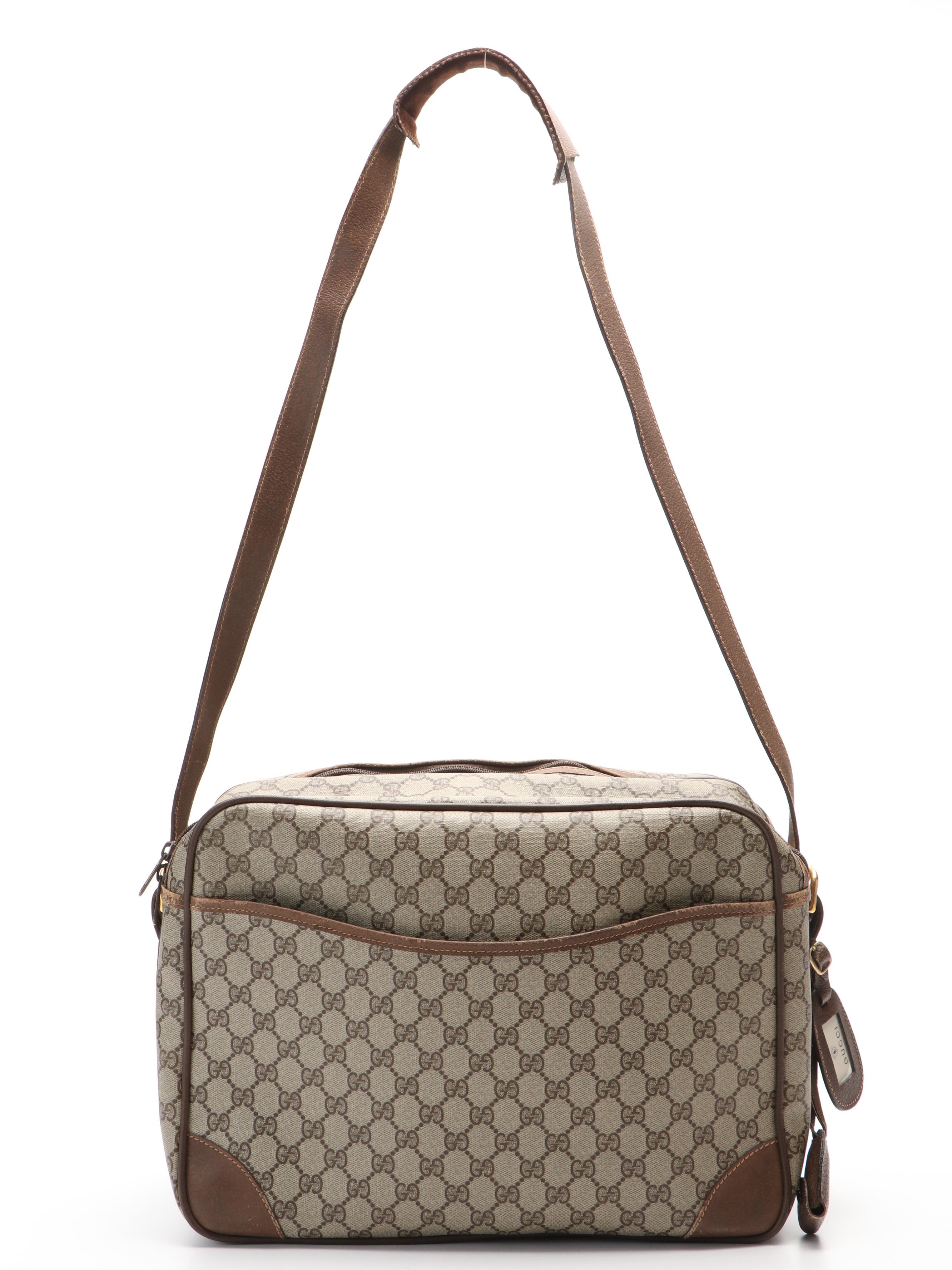 Gucci Weekender Bag in GG Supreme Canvas and Leather