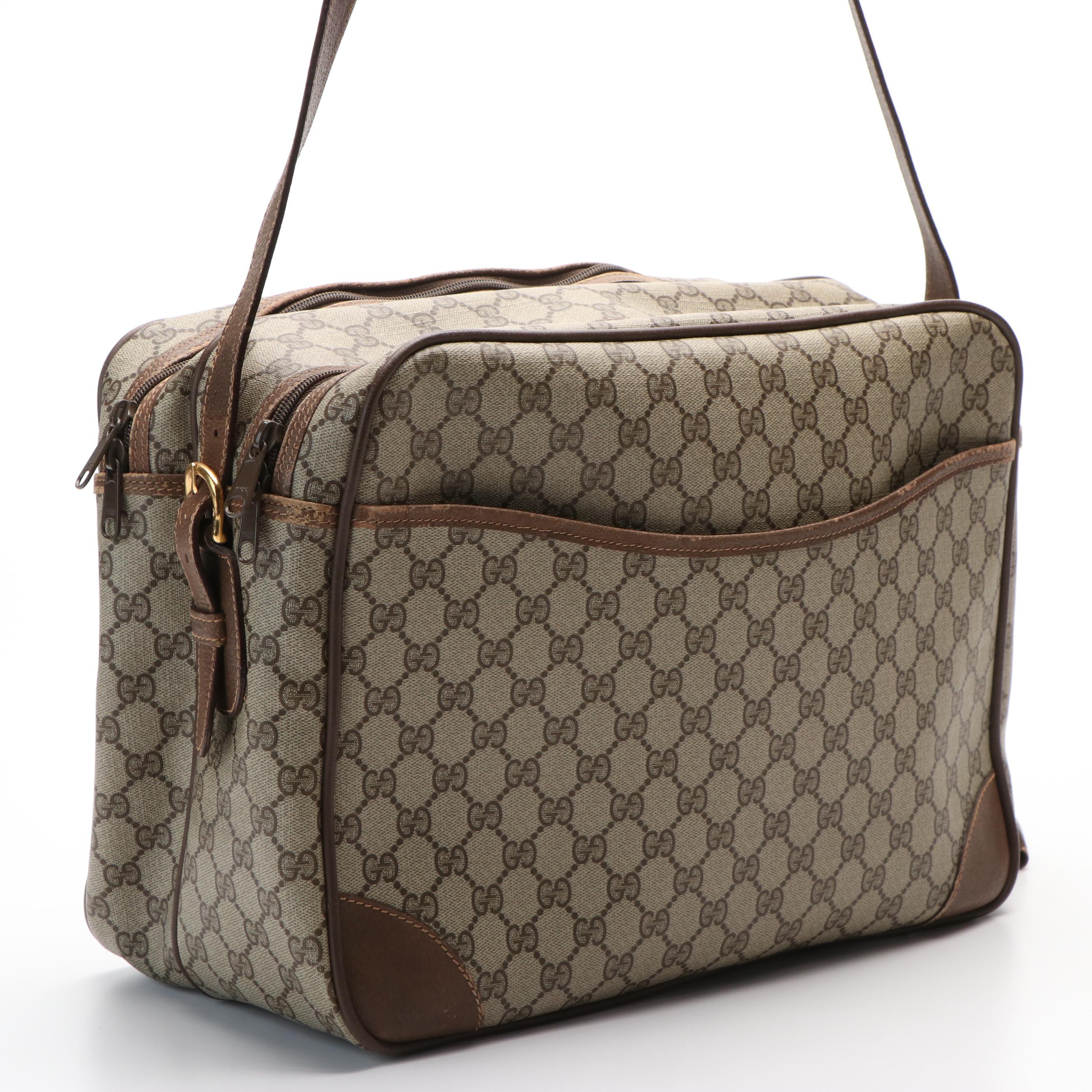 Gucci Weekender Bag in GG Supreme Canvas and Leather