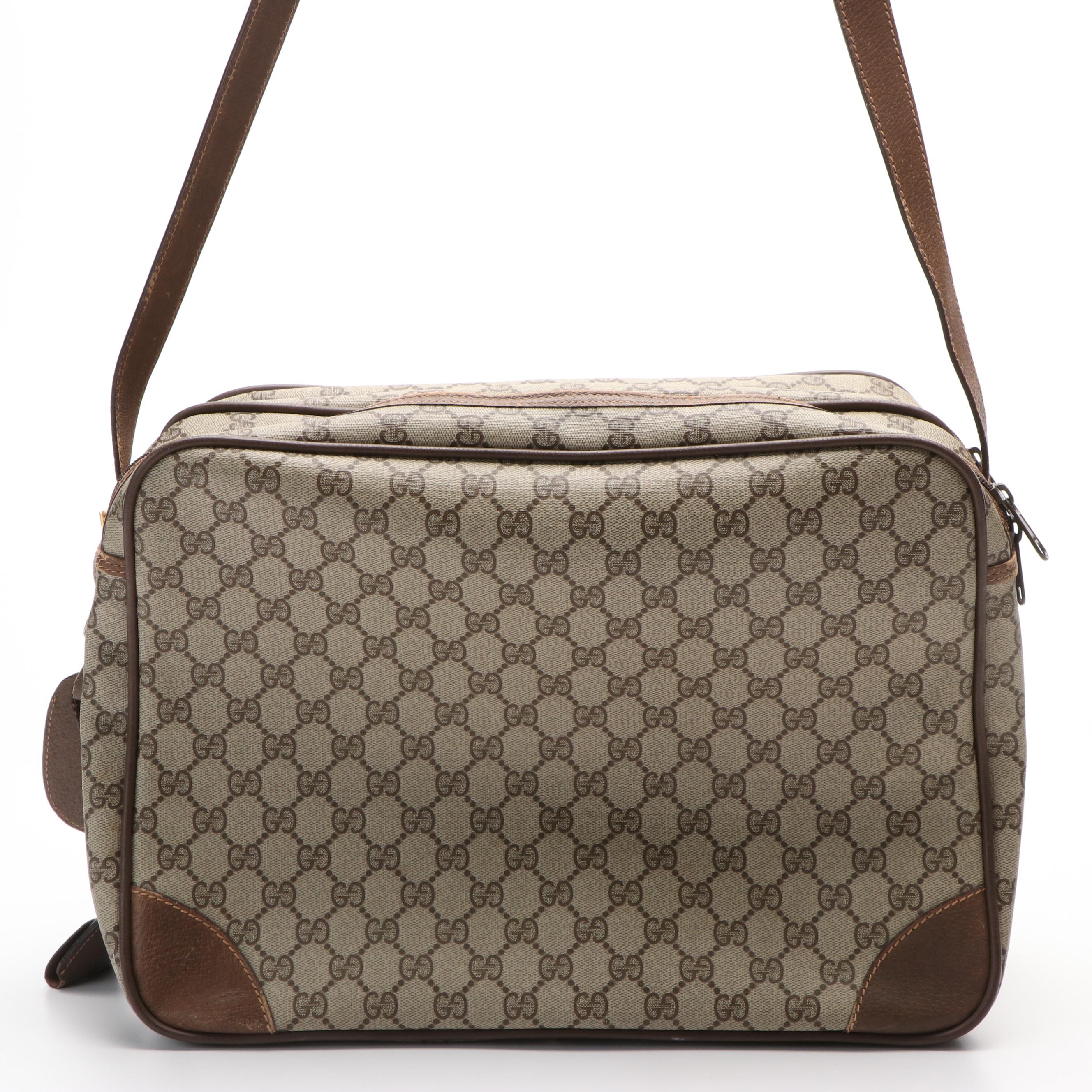 Gucci Weekender Bag in GG Supreme Canvas and Leather