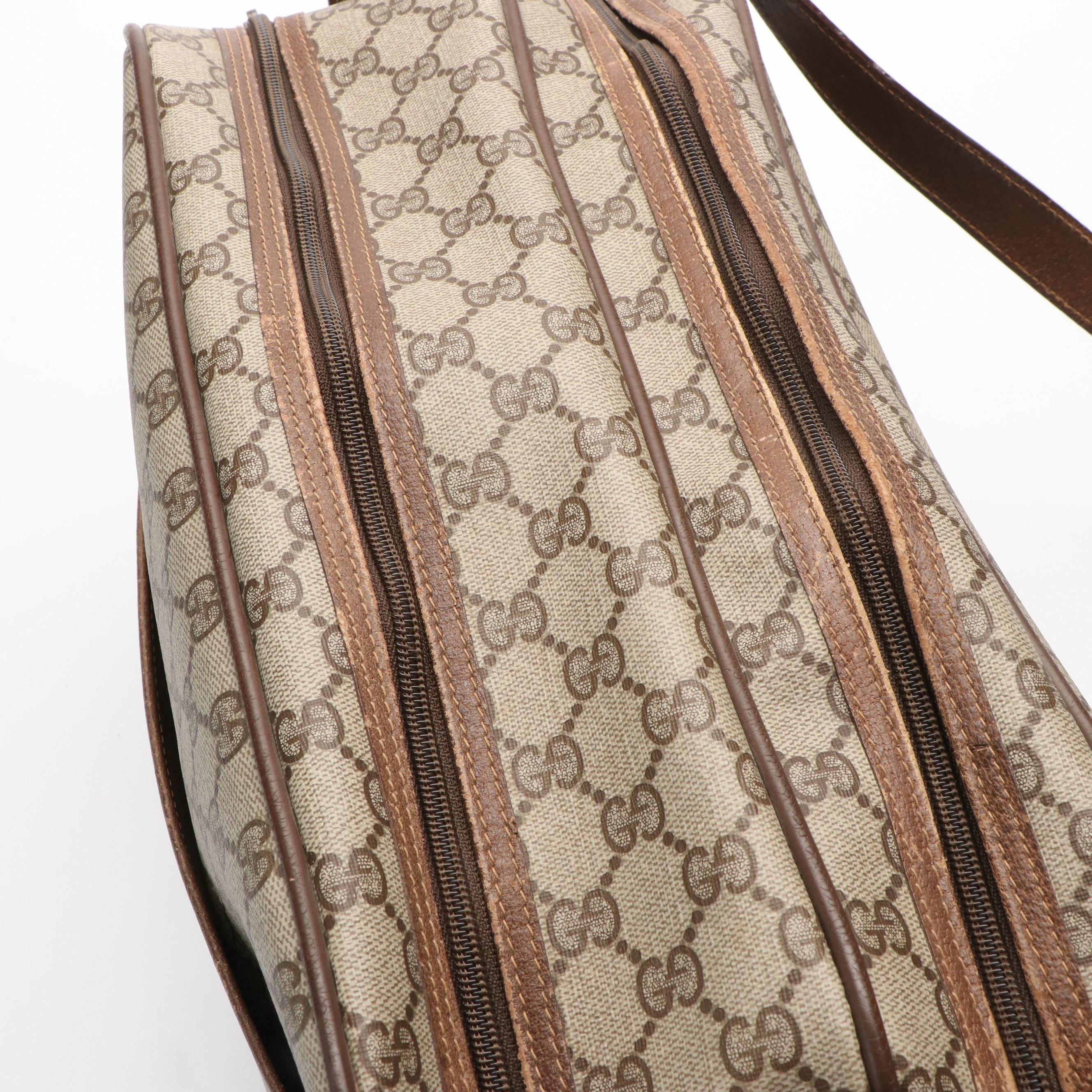 Gucci Weekender Bag in GG Supreme Canvas and Leather