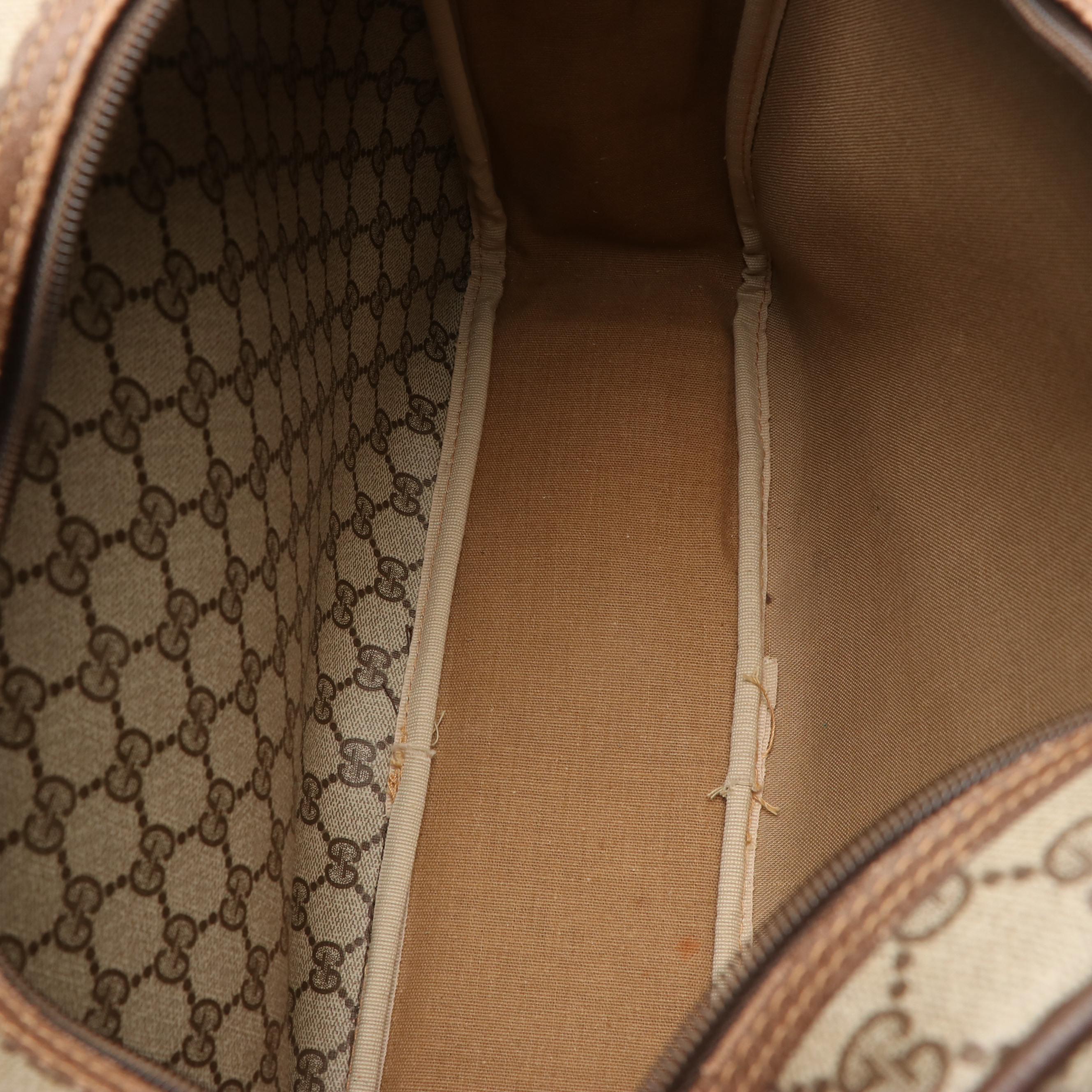 Gucci Weekender Bag in GG Supreme Canvas and Leather